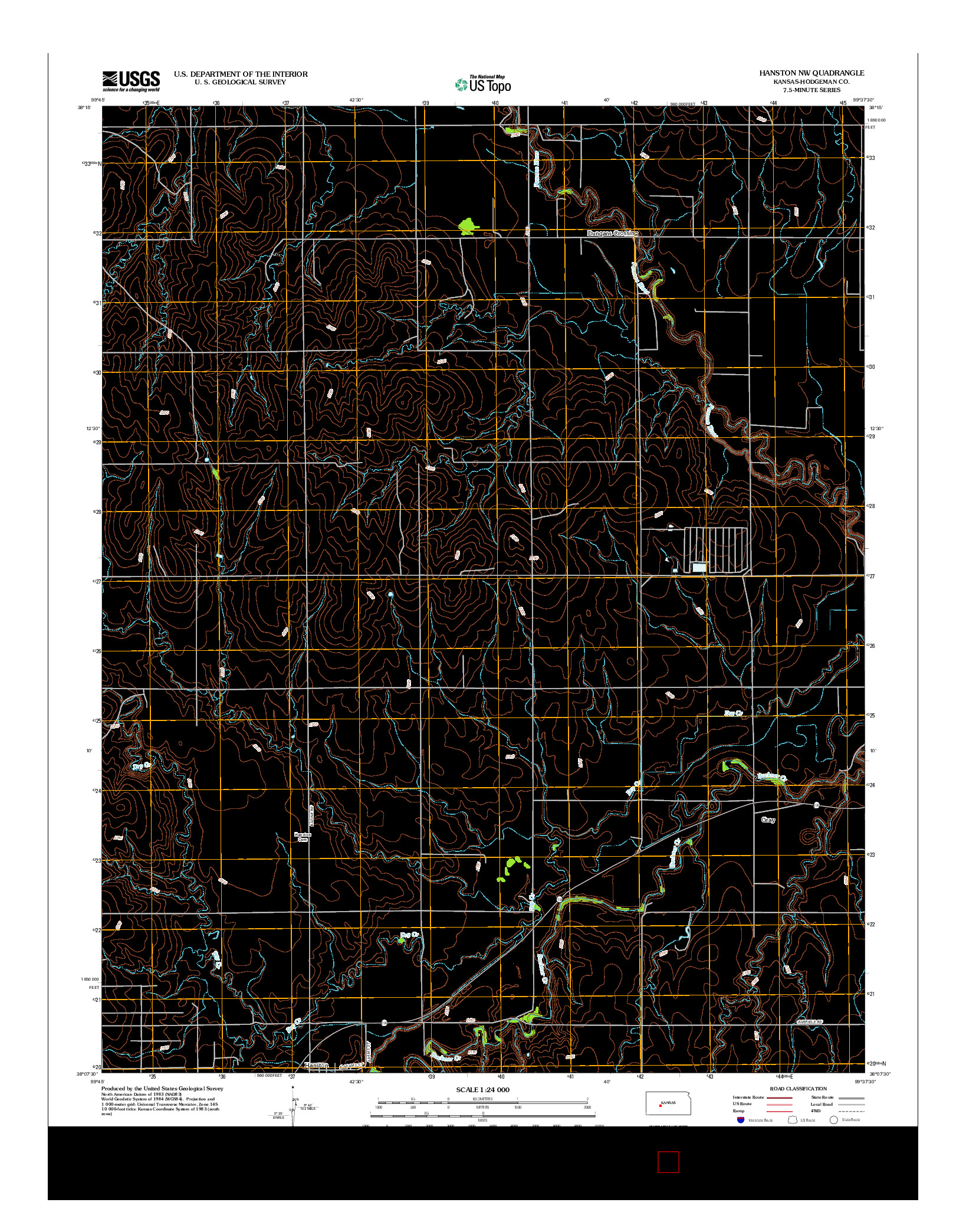 USGS US TOPO 7.5-MINUTE MAP FOR HANSTON NW, KS 2012