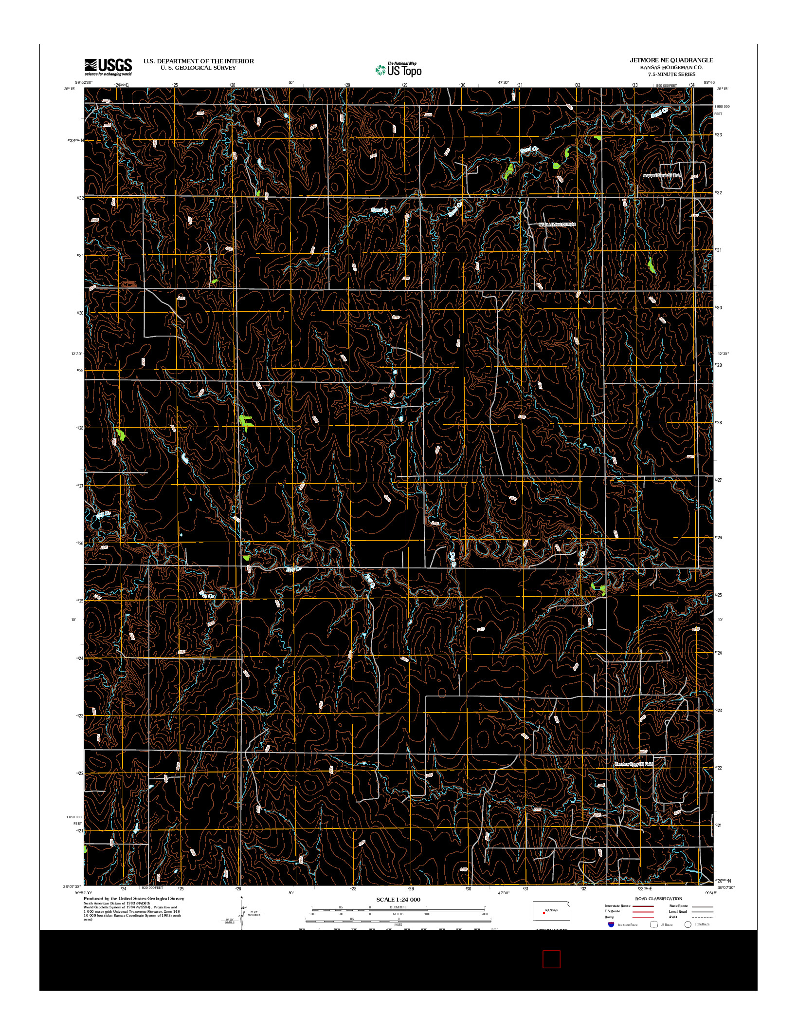 USGS US TOPO 7.5-MINUTE MAP FOR JETMORE NE, KS 2012