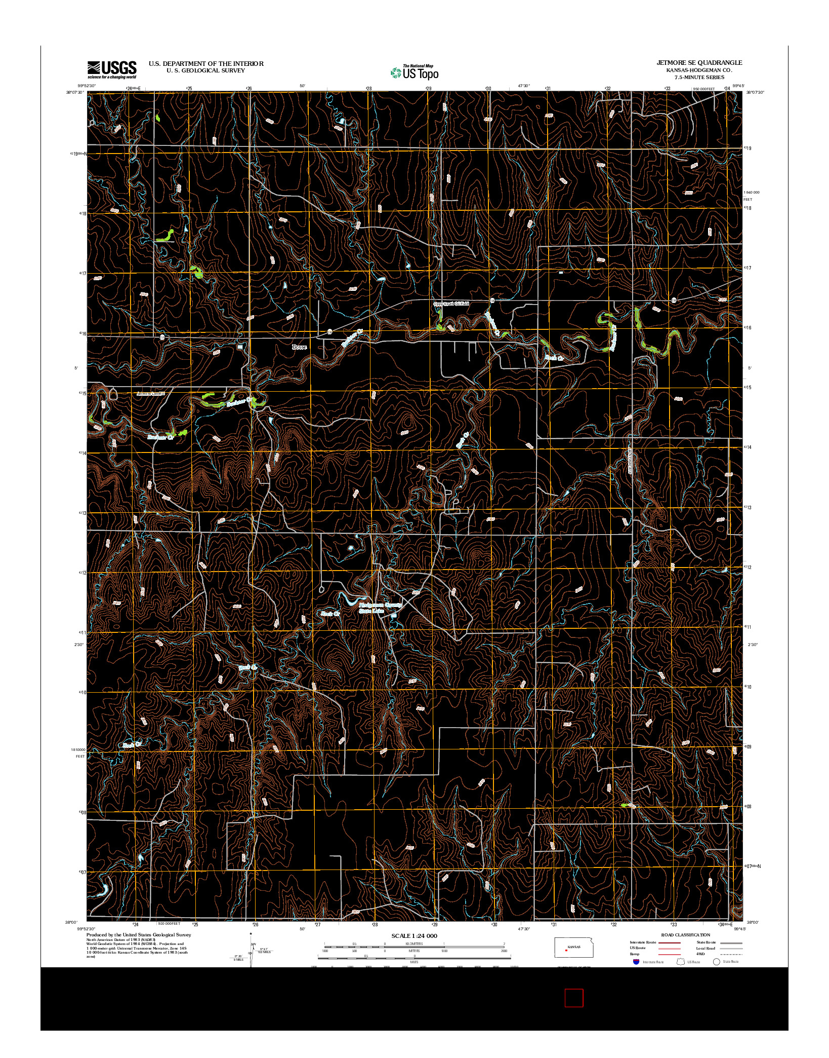 USGS US TOPO 7.5-MINUTE MAP FOR JETMORE SE, KS 2012