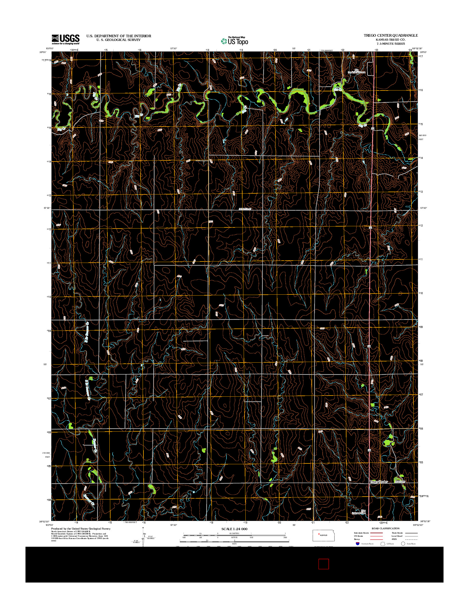 USGS US TOPO 7.5-MINUTE MAP FOR TREGO CENTER, KS 2012