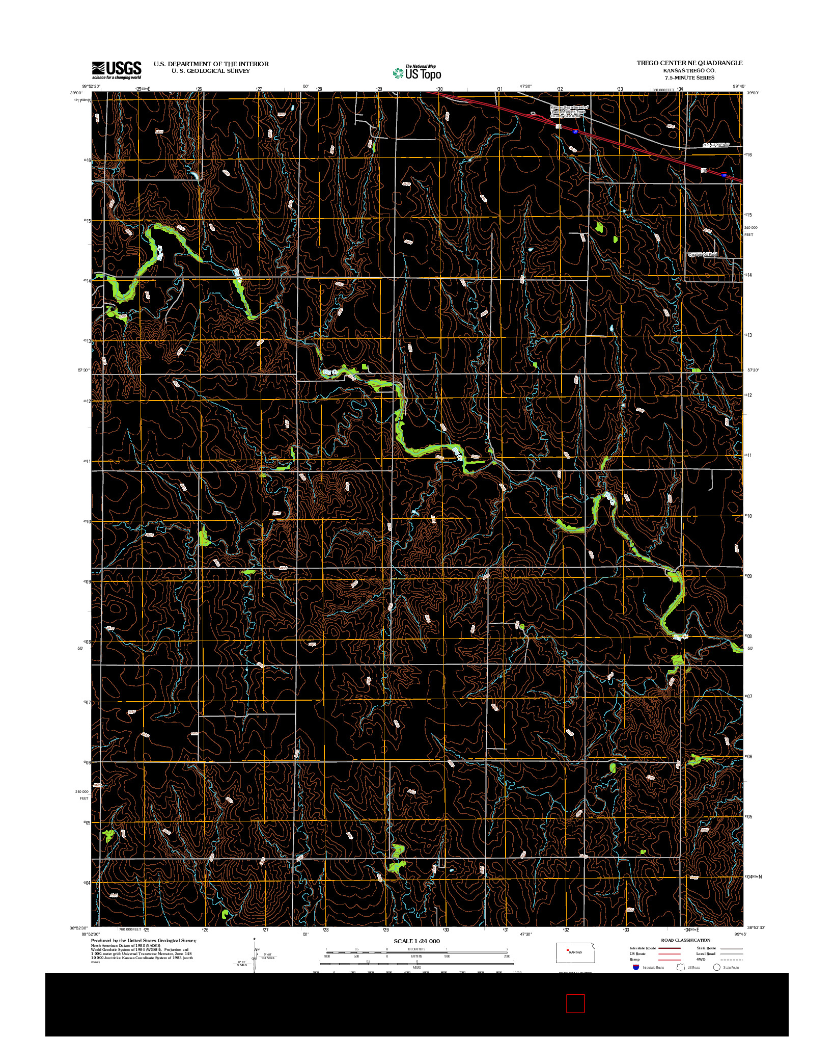 USGS US TOPO 7.5-MINUTE MAP FOR TREGO CENTER NE, KS 2012