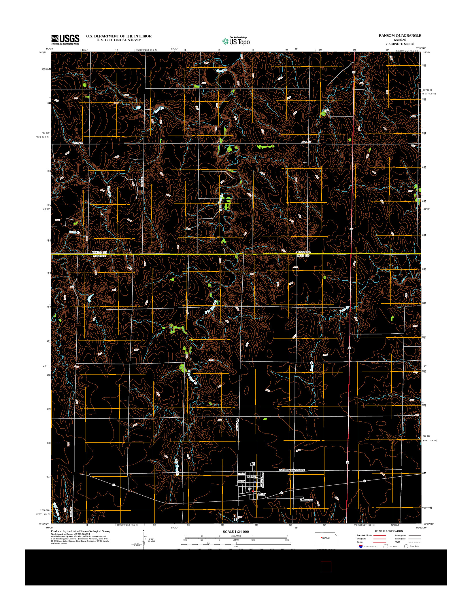 USGS US TOPO 7.5-MINUTE MAP FOR RANSOM, KS 2012