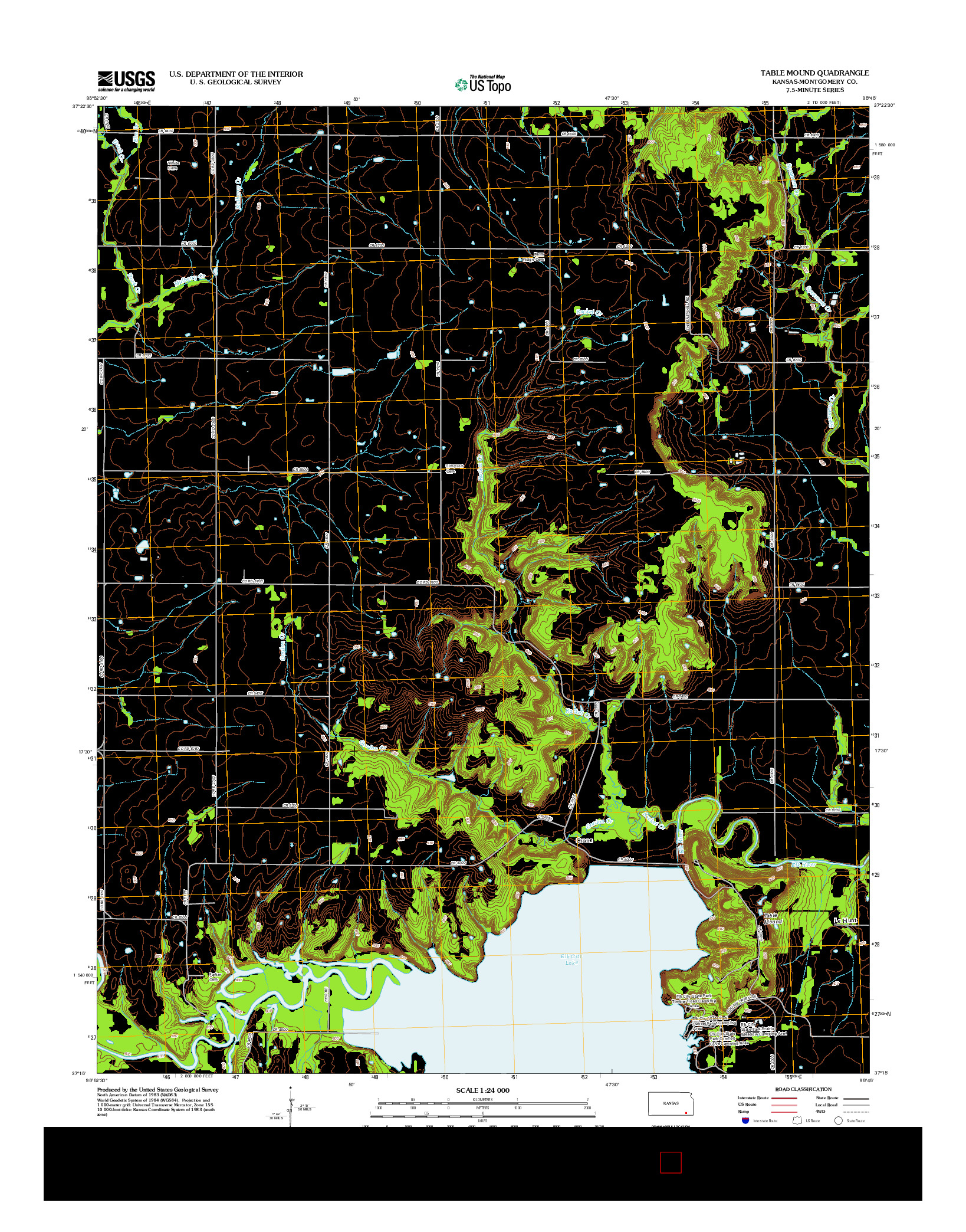 USGS US TOPO 7.5-MINUTE MAP FOR TABLE MOUND, KS 2012