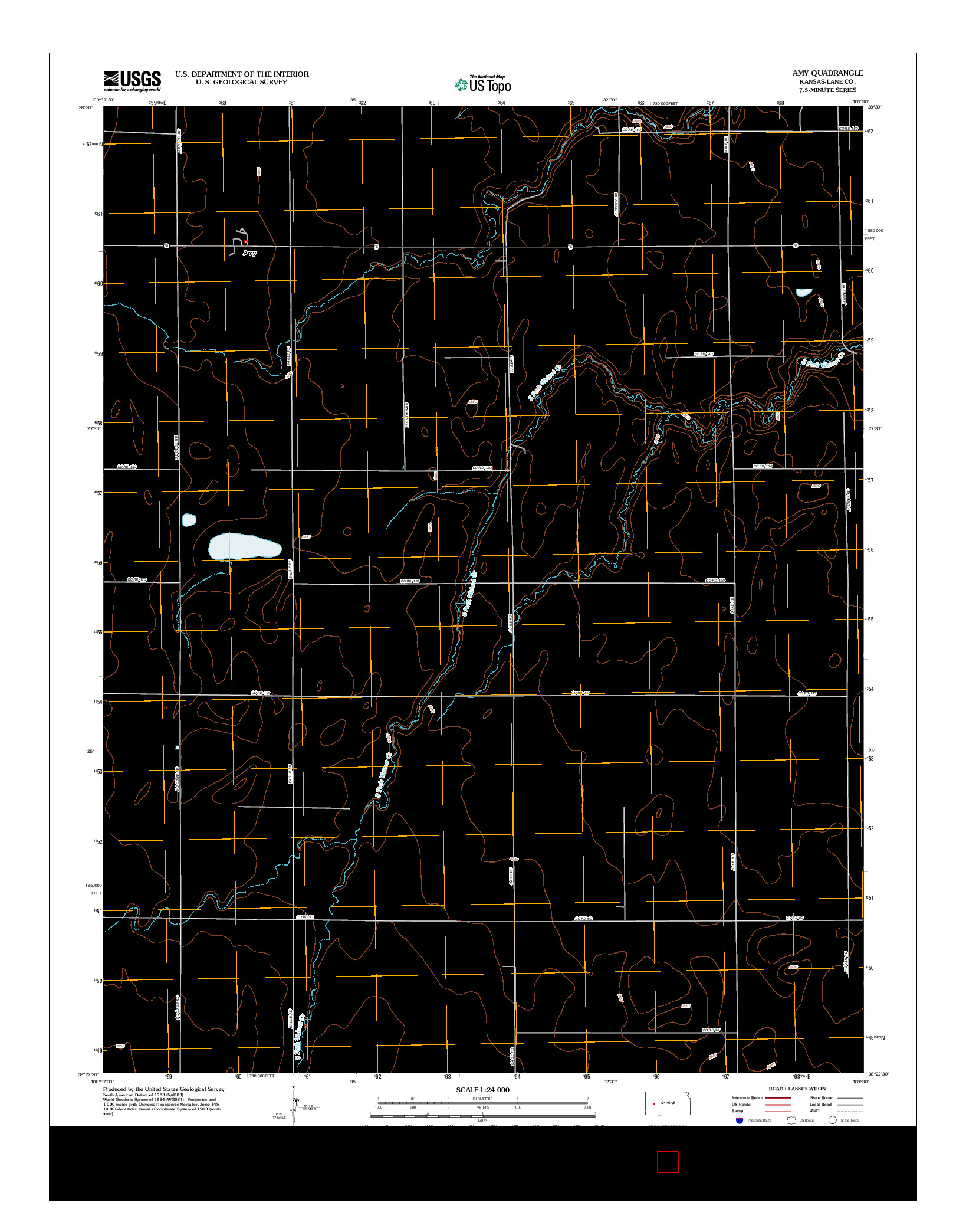 USGS US TOPO 7.5-MINUTE MAP FOR AMY, KS 2012