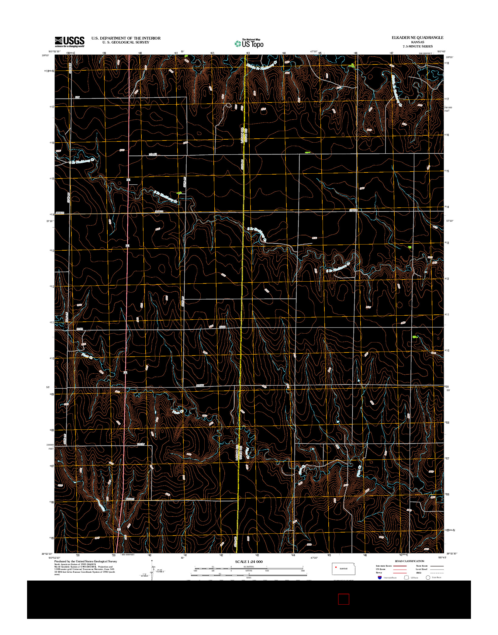 USGS US TOPO 7.5-MINUTE MAP FOR ELKADER NE, KS 2012