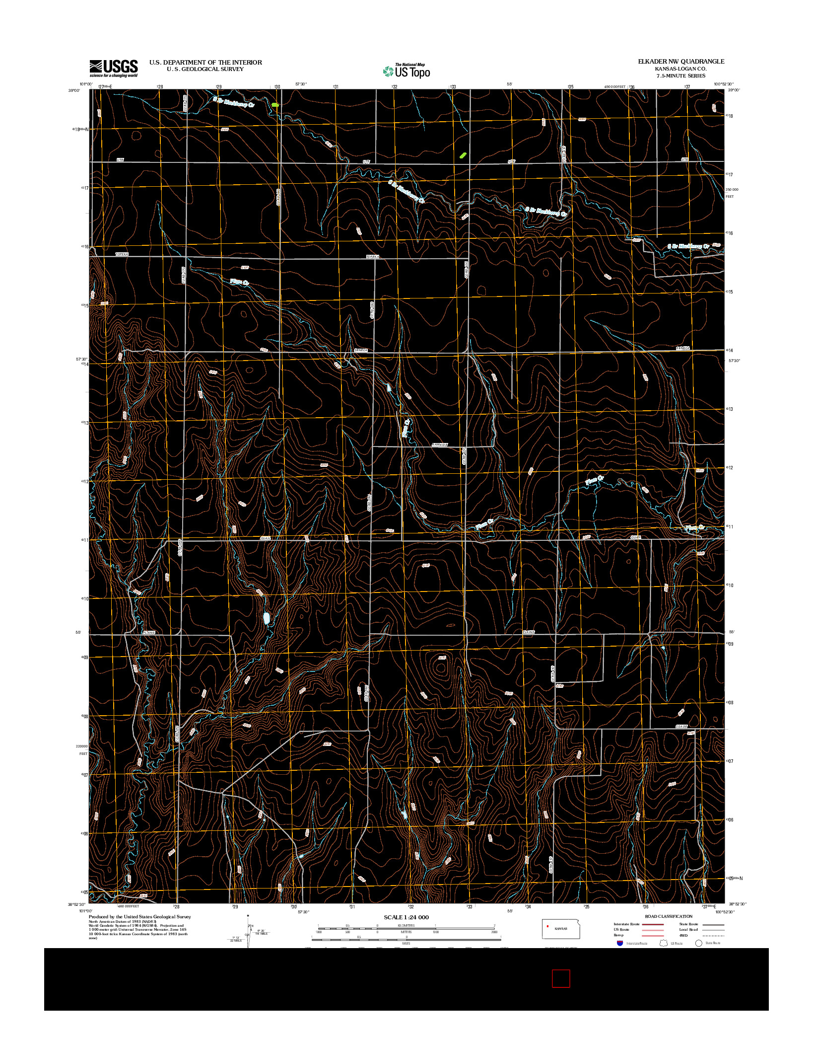 USGS US TOPO 7.5-MINUTE MAP FOR ELKADER NW, KS 2012