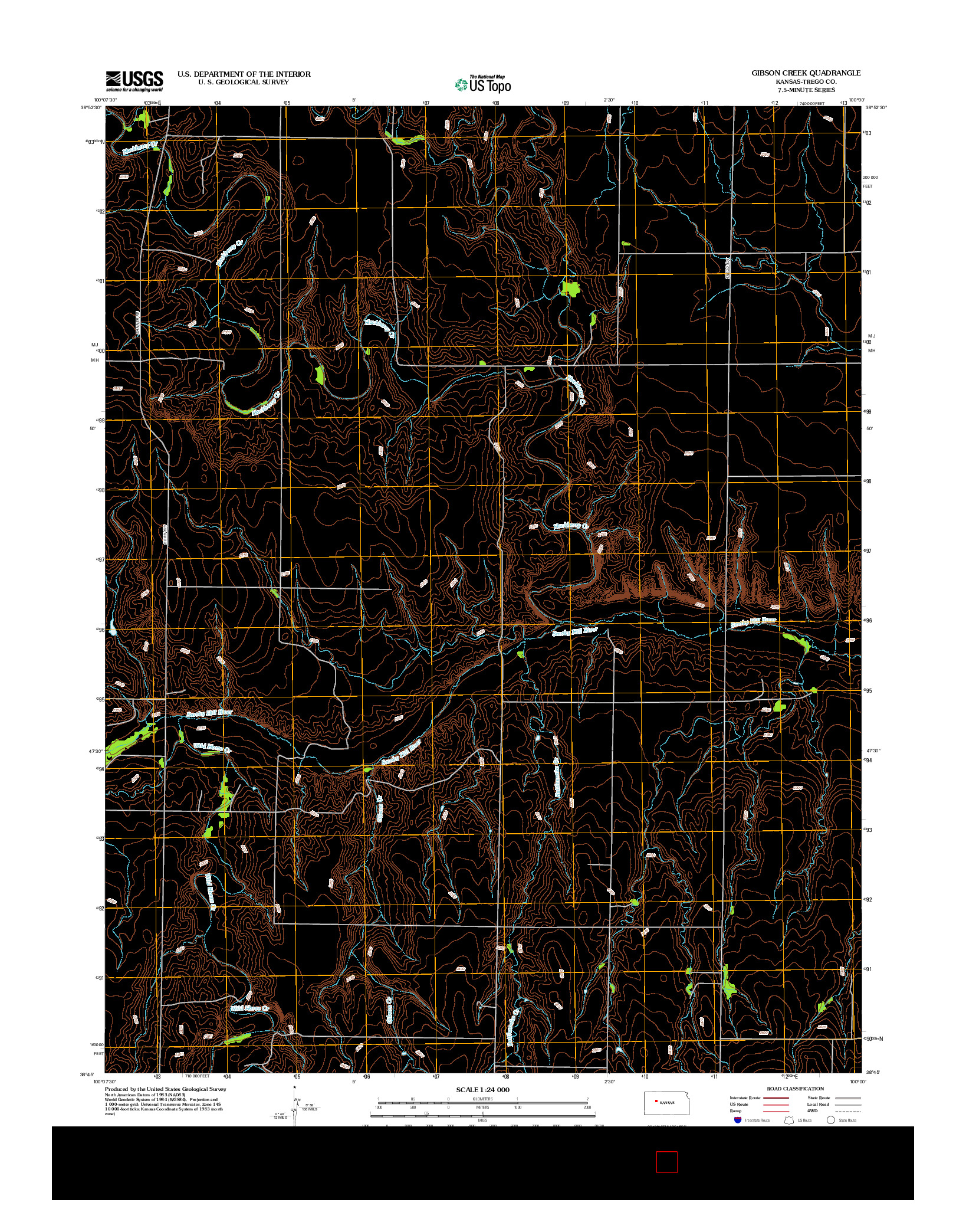 USGS US TOPO 7.5-MINUTE MAP FOR GIBSON CREEK, KS 2012