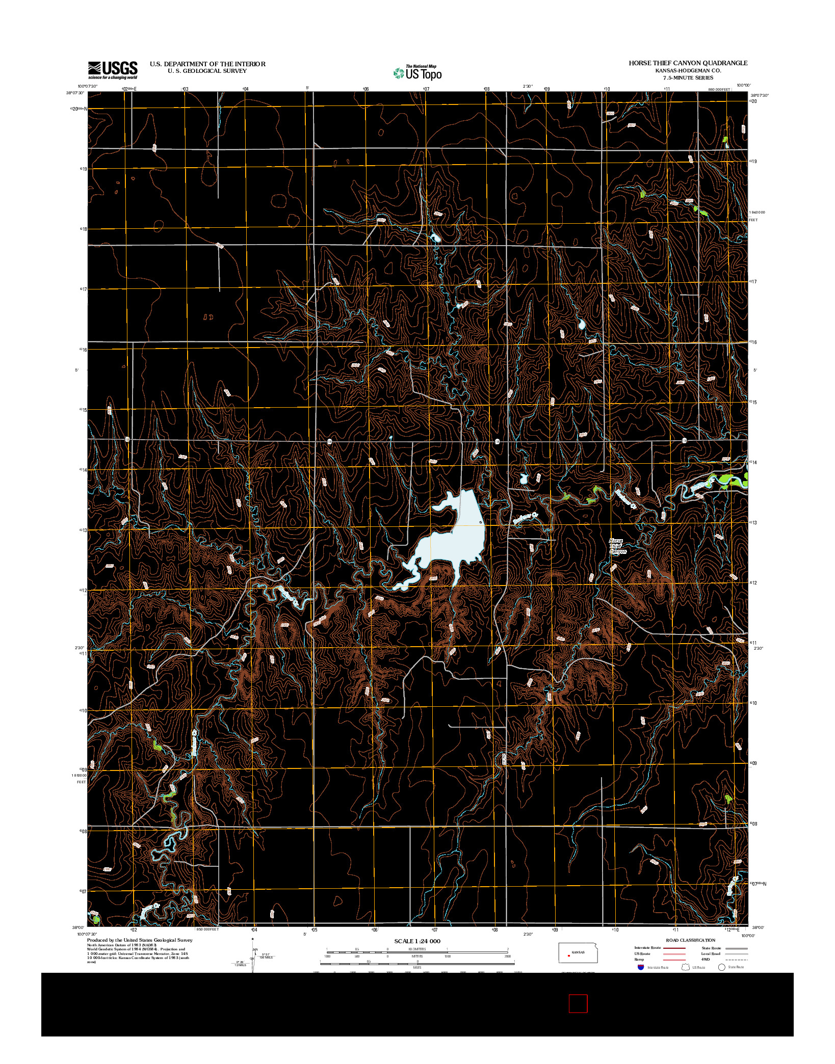 USGS US TOPO 7.5-MINUTE MAP FOR HORSE THIEF CANYON, KS 2012