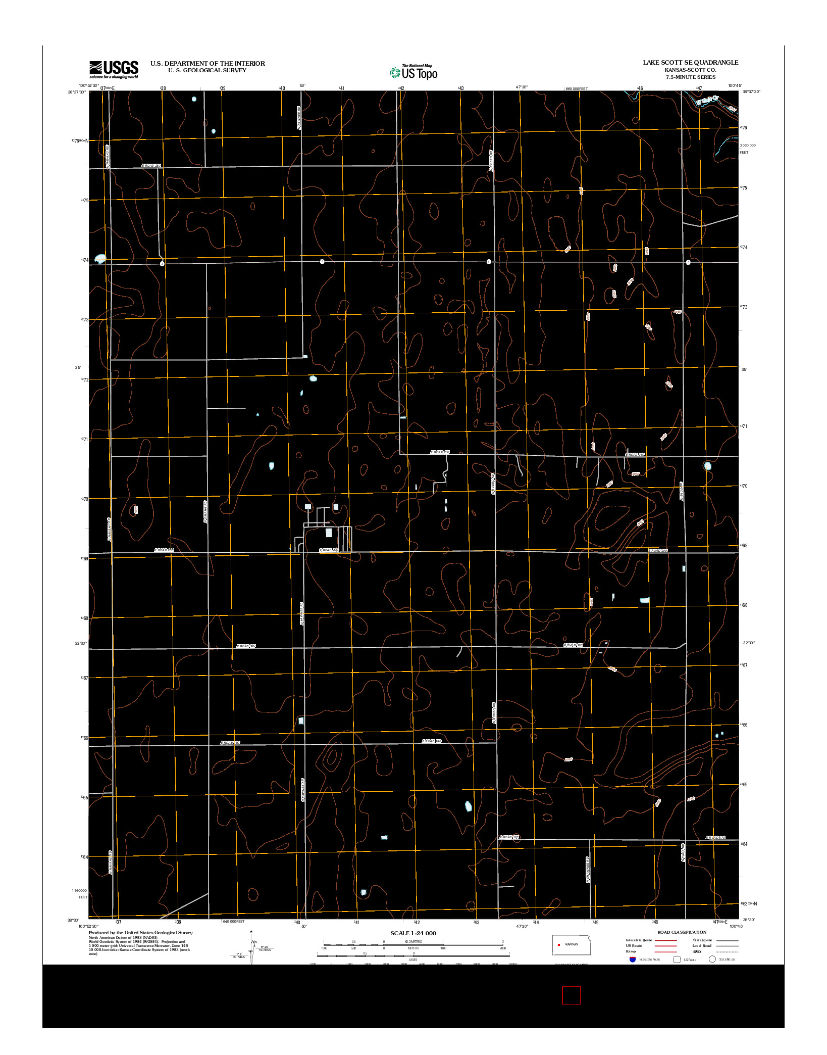 USGS US TOPO 7.5-MINUTE MAP FOR LAKE SCOTT SE, KS 2012