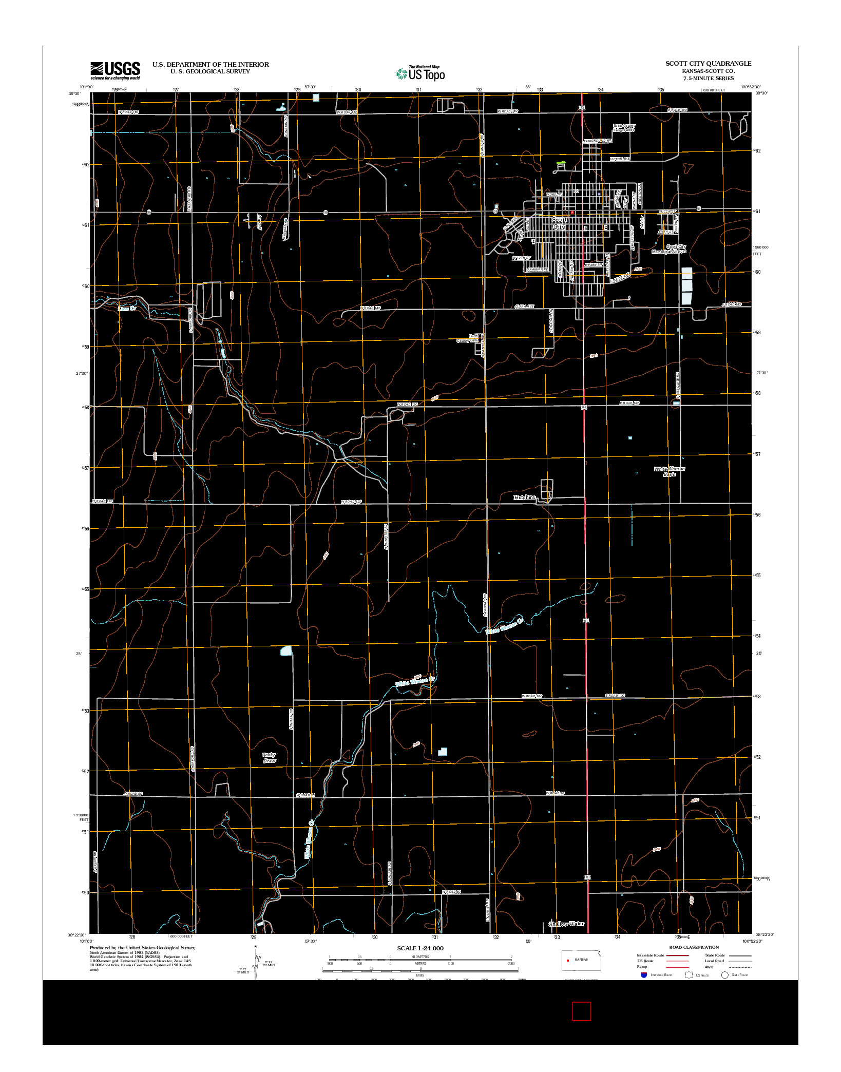 USGS US TOPO 7.5-MINUTE MAP FOR SCOTT CITY, KS 2012