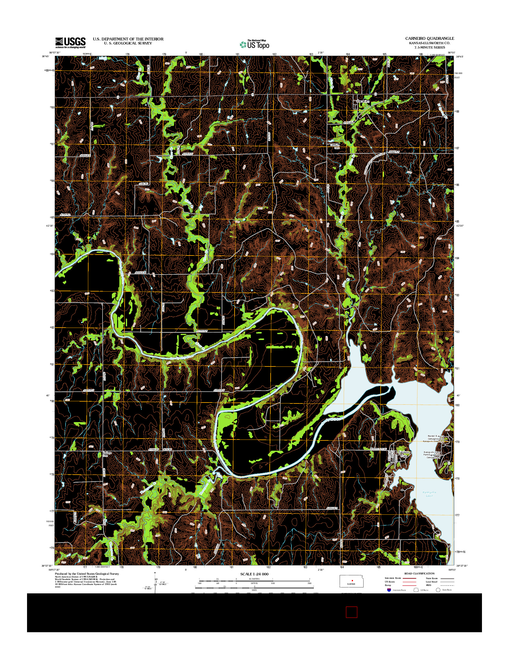 USGS US TOPO 7.5-MINUTE MAP FOR CARNEIRO, KS 2012