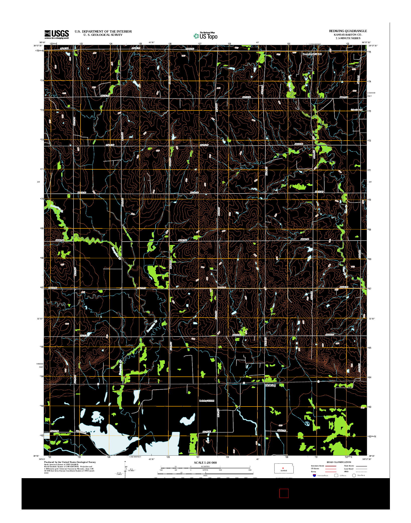 USGS US TOPO 7.5-MINUTE MAP FOR REDWING, KS 2012