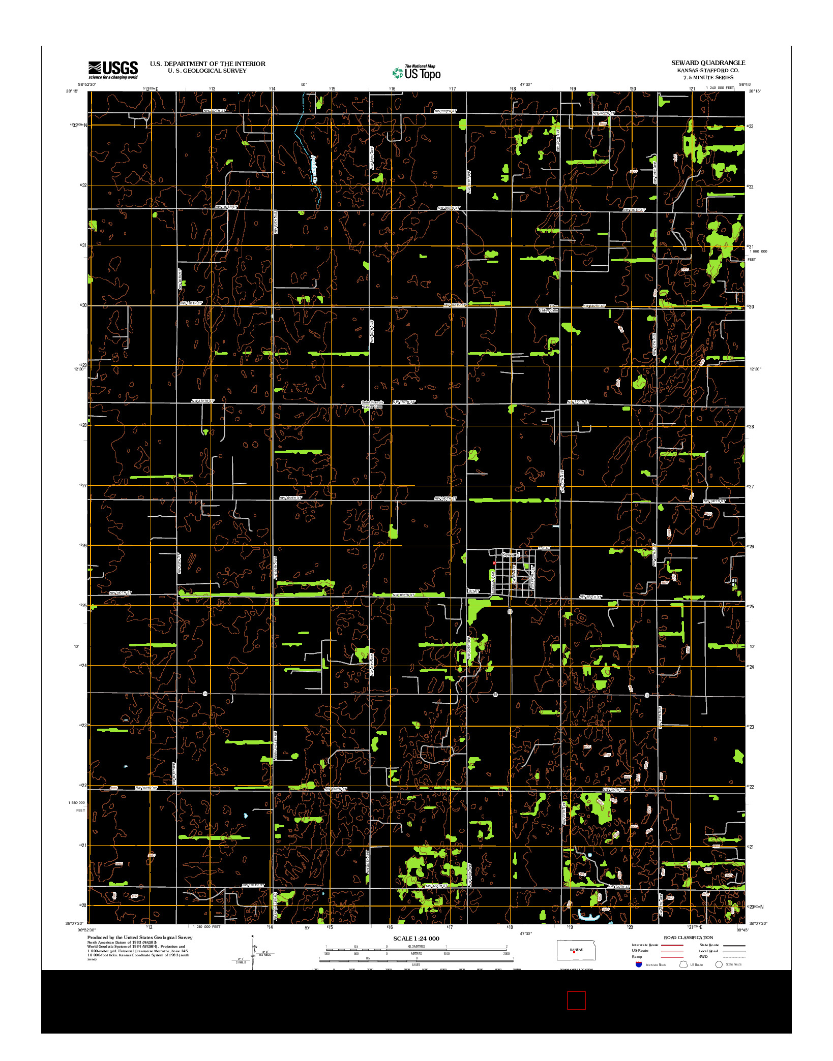 USGS US TOPO 7.5-MINUTE MAP FOR SEWARD, KS 2012