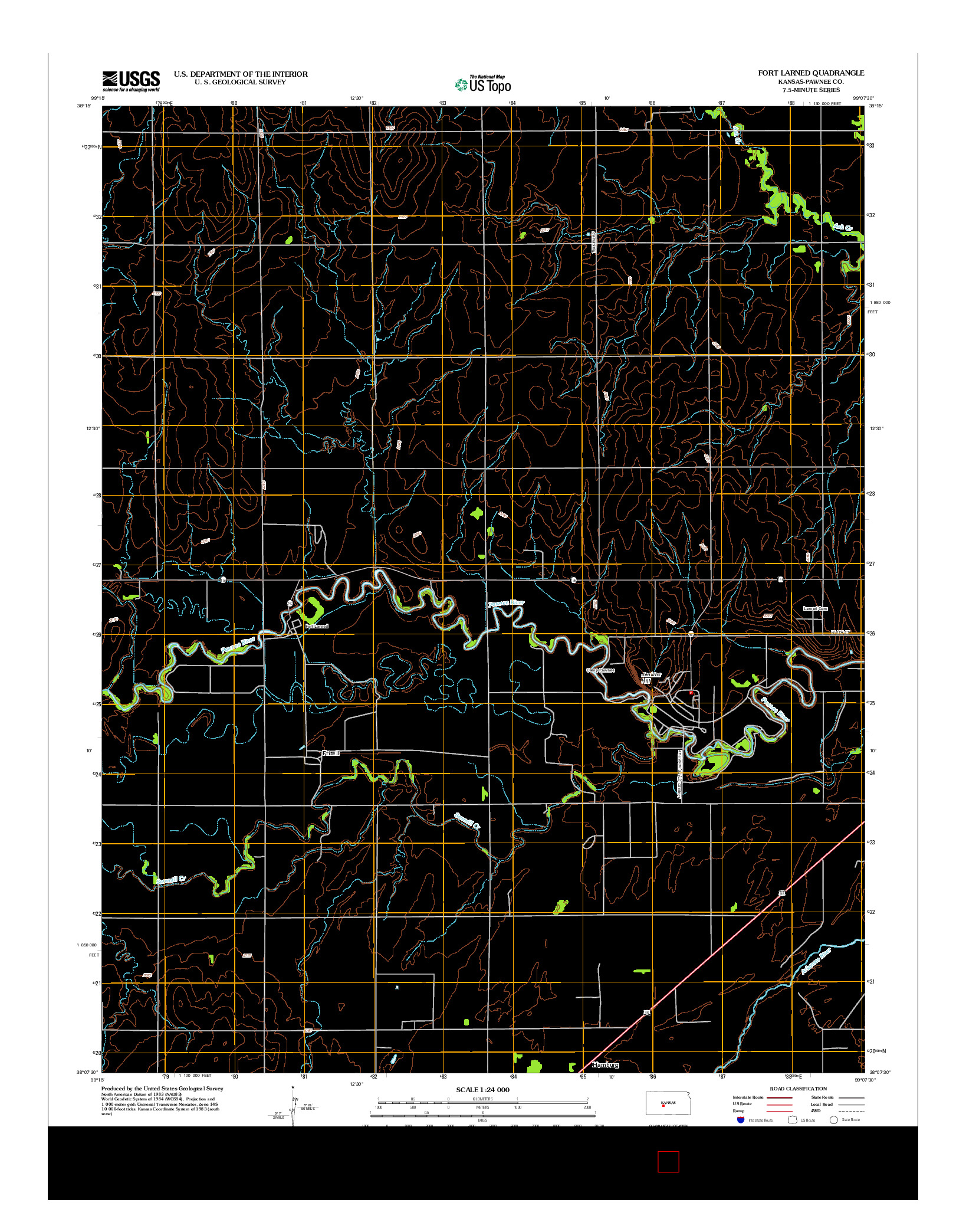 USGS US TOPO 7.5-MINUTE MAP FOR FORT LARNED, KS 2012