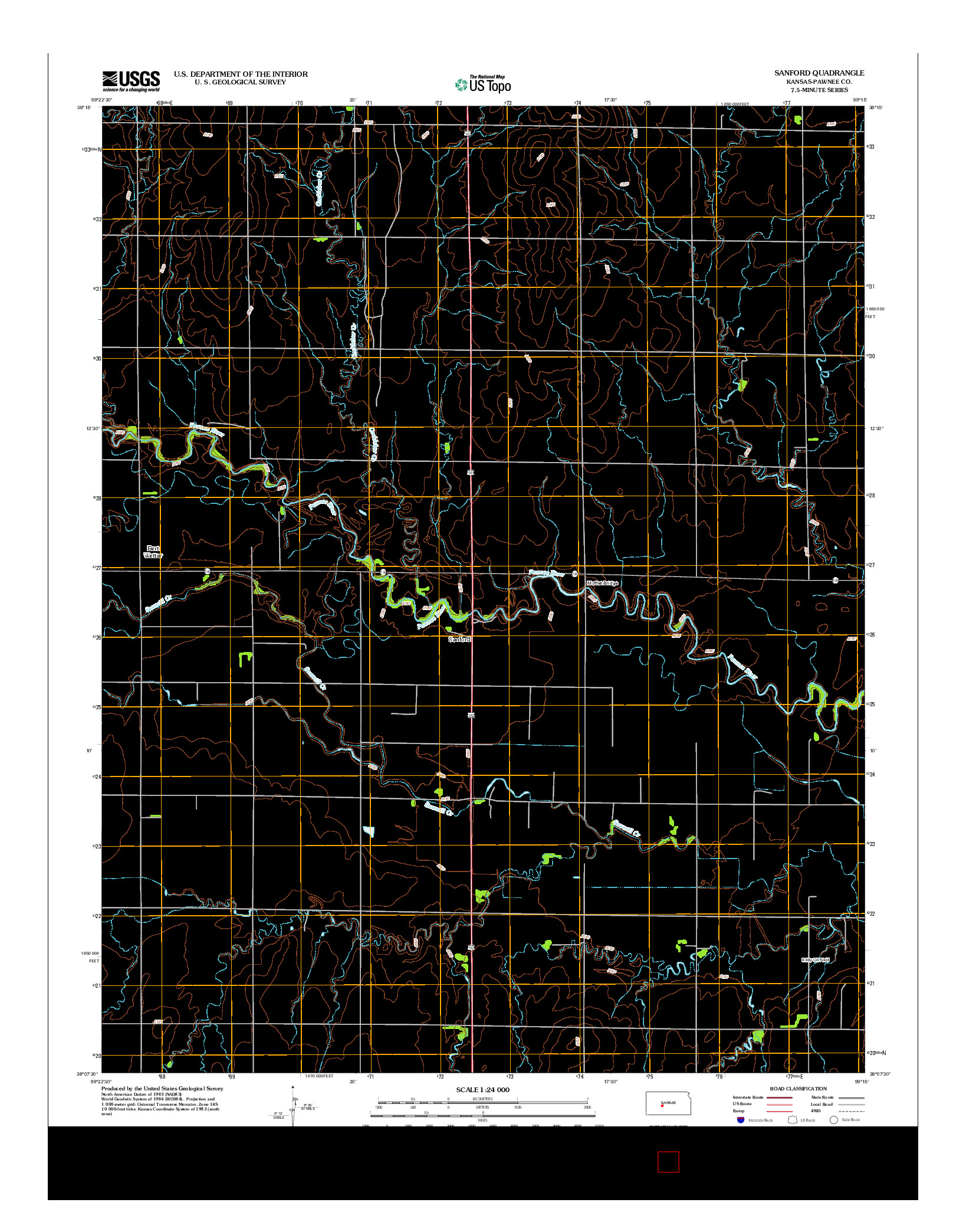 USGS US TOPO 7.5-MINUTE MAP FOR SANFORD, KS 2012