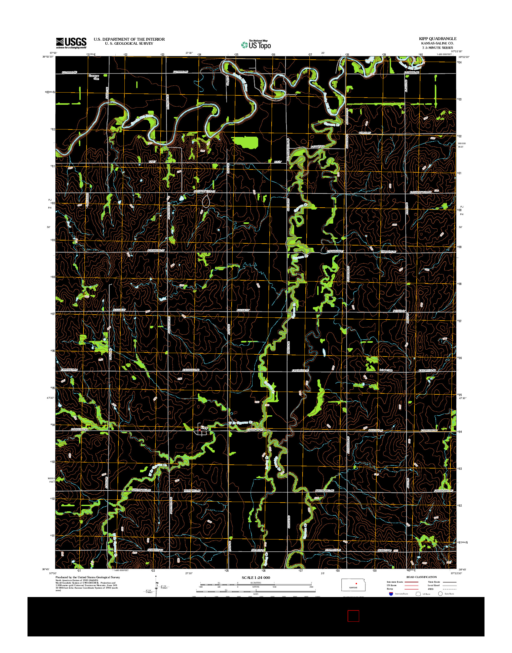 USGS US TOPO 7.5-MINUTE MAP FOR KIPP, KS 2012