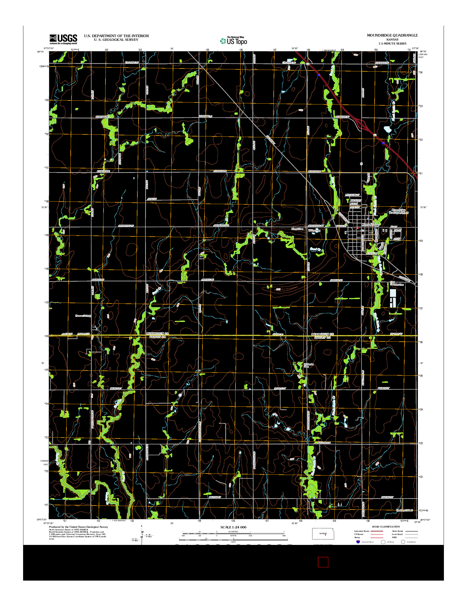 USGS US TOPO 7.5-MINUTE MAP FOR MOUNDRIDGE, KS 2012