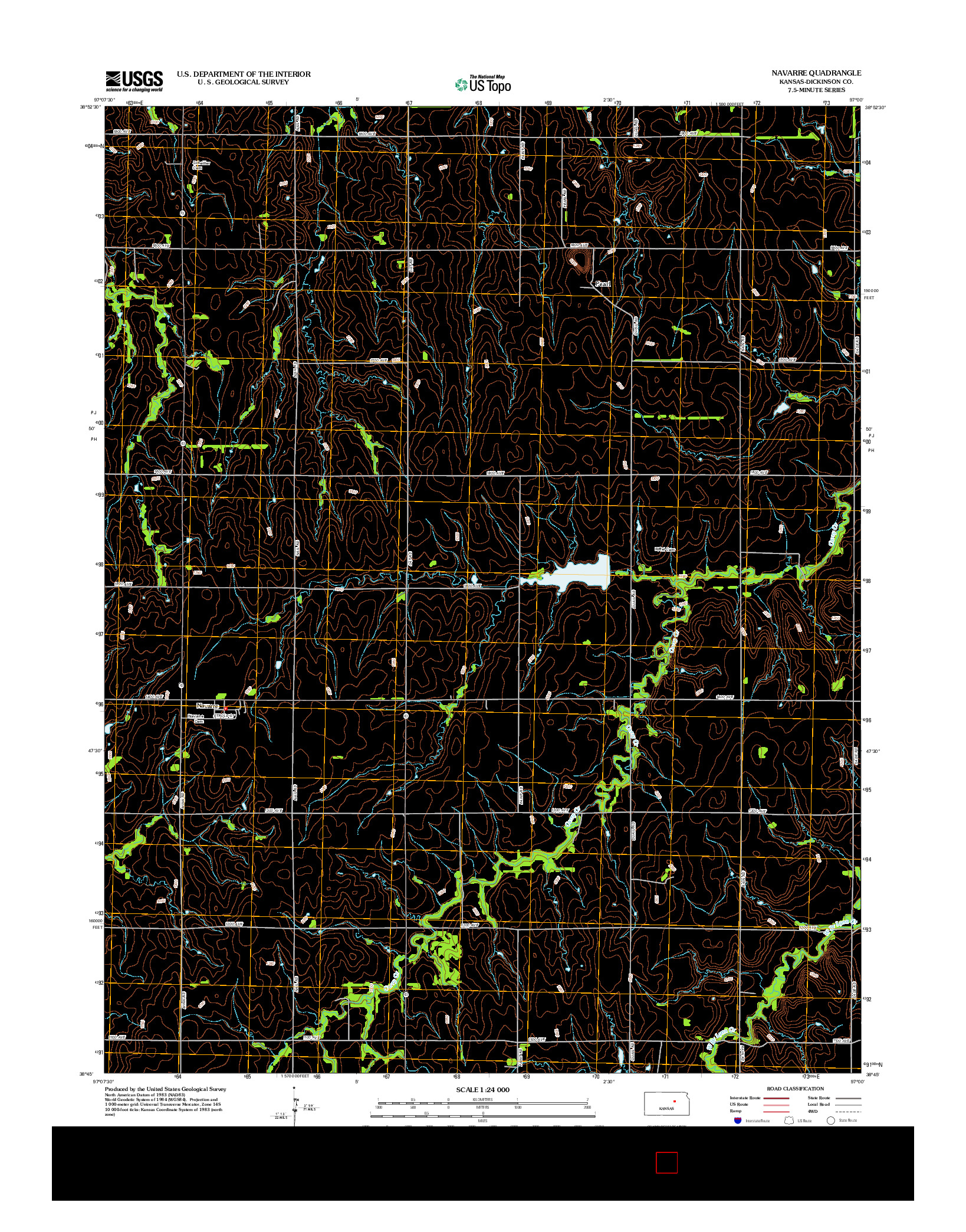 USGS US TOPO 7.5-MINUTE MAP FOR NAVARRE, KS 2012