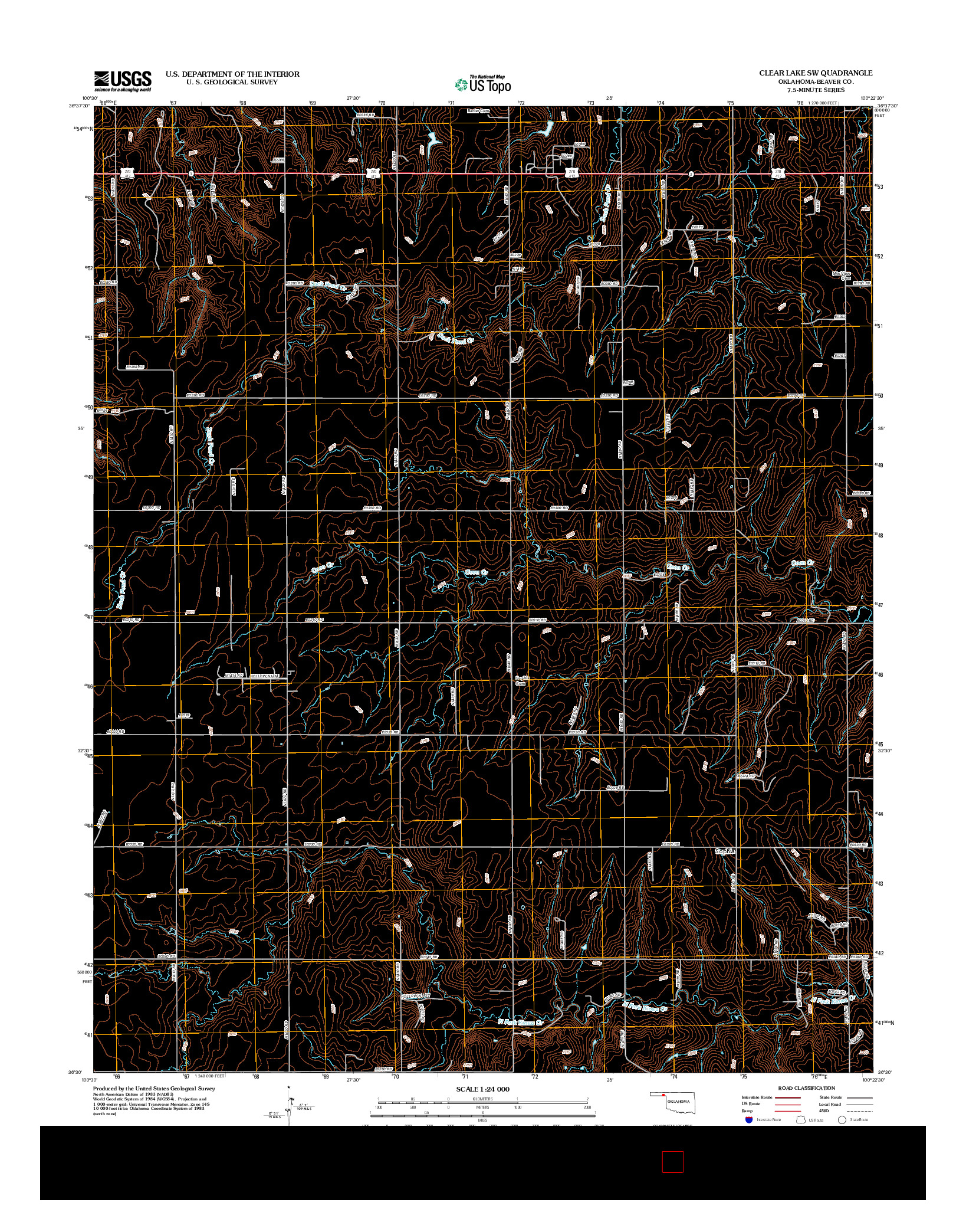 USGS US TOPO 7.5-MINUTE MAP FOR CLEAR LAKE SW, OK 2012