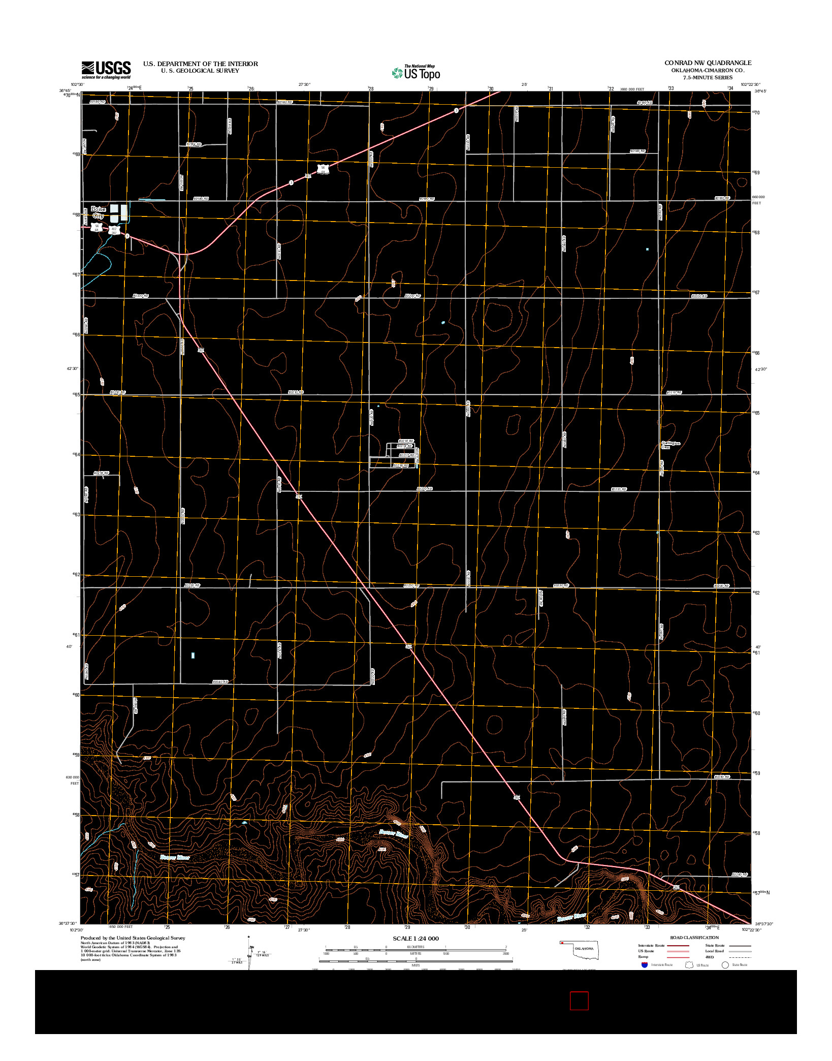 USGS US TOPO 7.5-MINUTE MAP FOR CONRAD NW, OK 2012