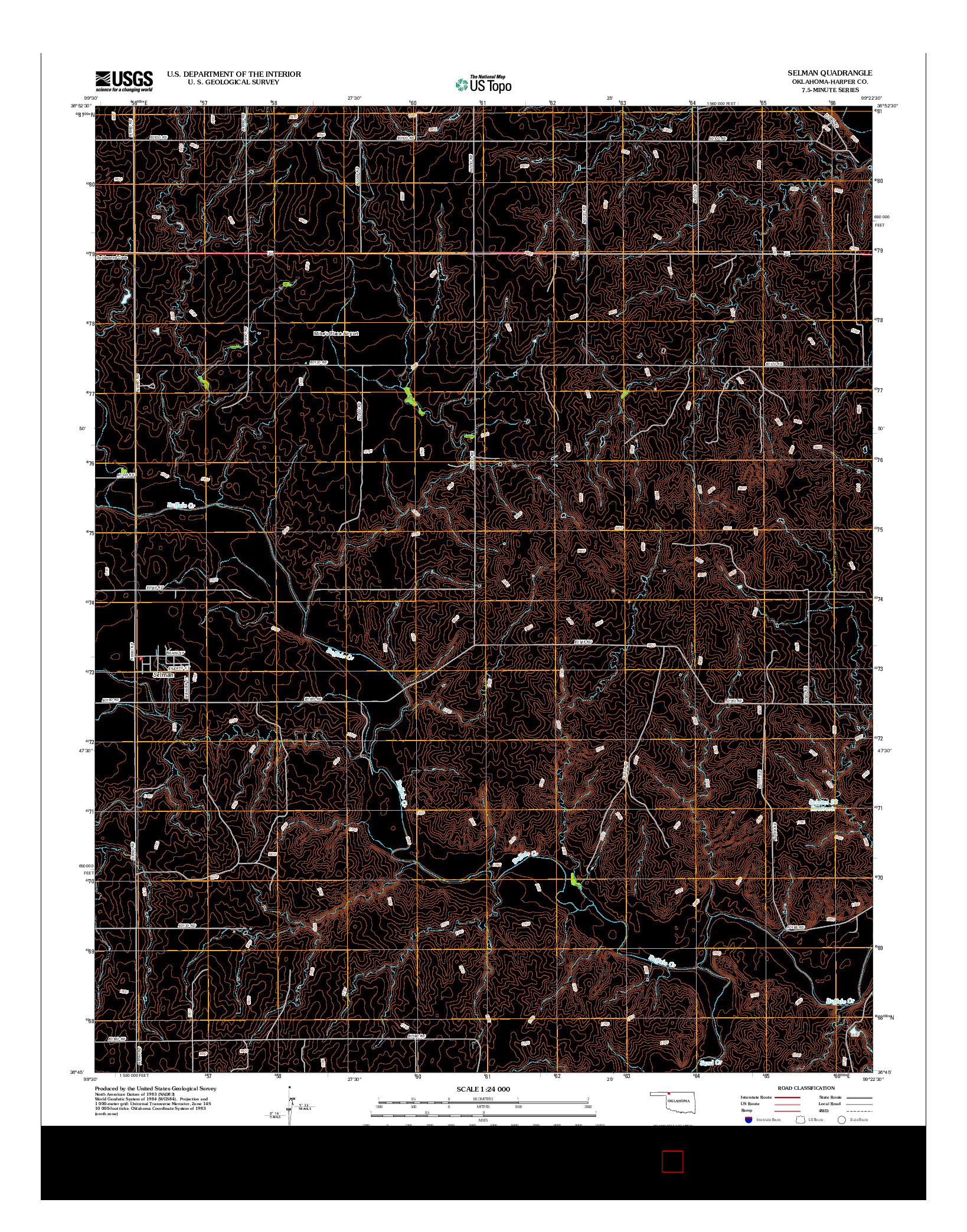 USGS US TOPO 7.5-MINUTE MAP FOR SELMAN, OK 2012