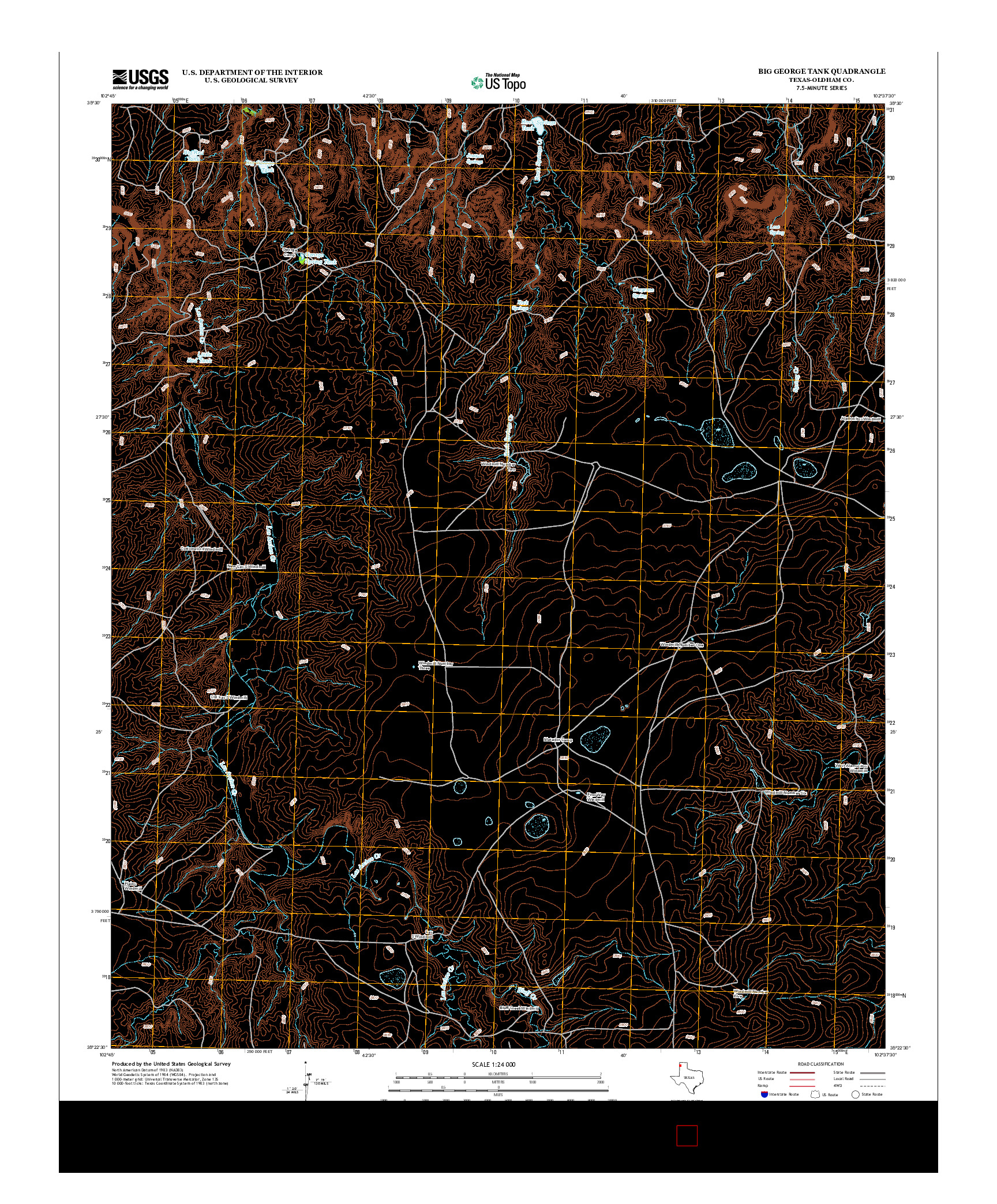 USGS US TOPO 7.5-MINUTE MAP FOR BIG GEORGE TANK, TX 2012