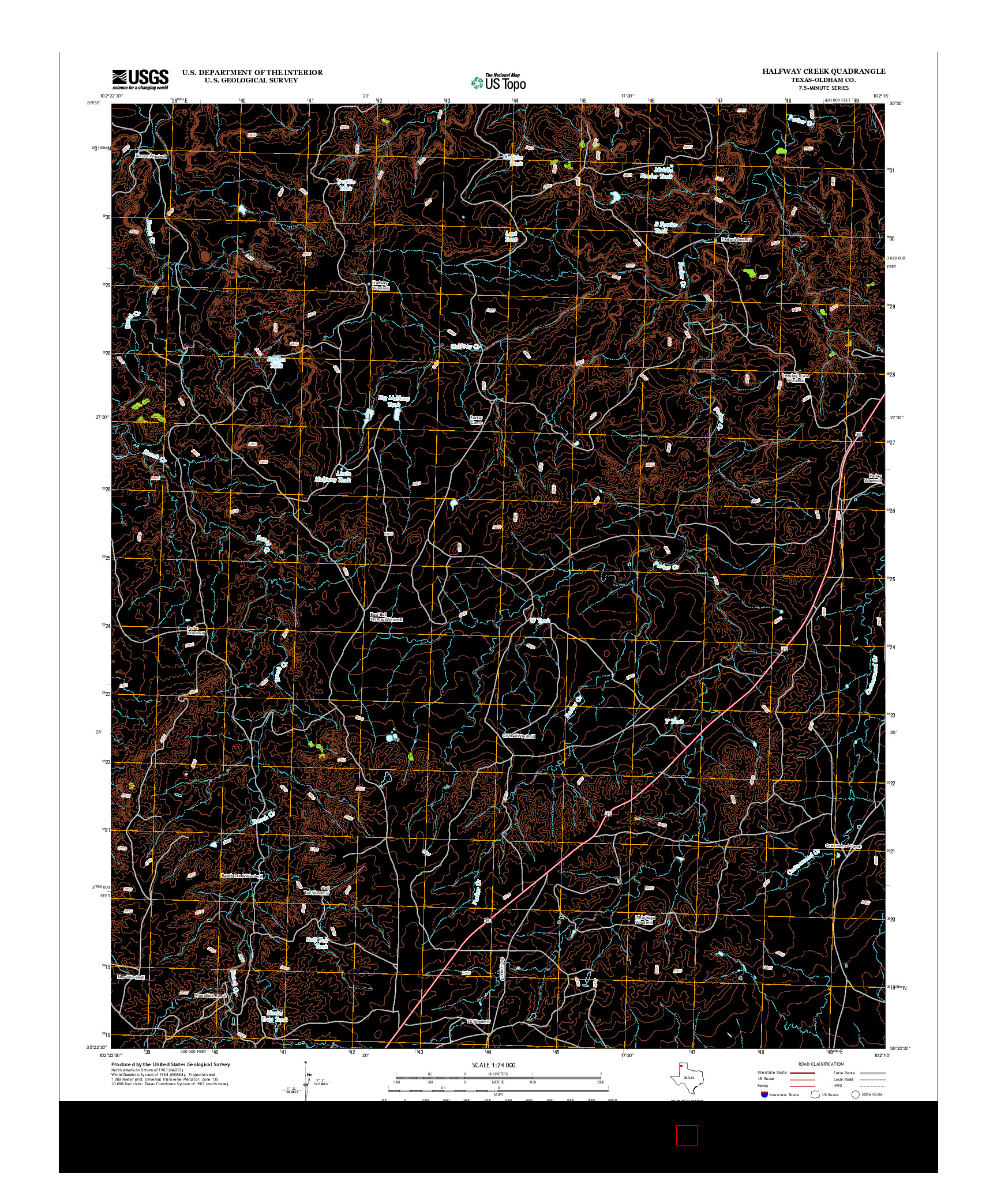 USGS US TOPO 7.5-MINUTE MAP FOR HALFWAY CREEK, TX 2012