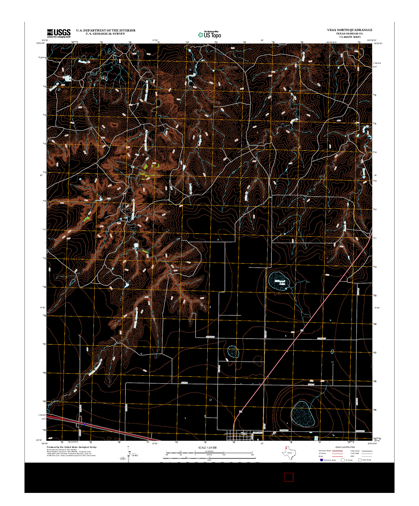 USGS US TOPO 7.5-MINUTE MAP FOR VEGA NORTH, TX 2012