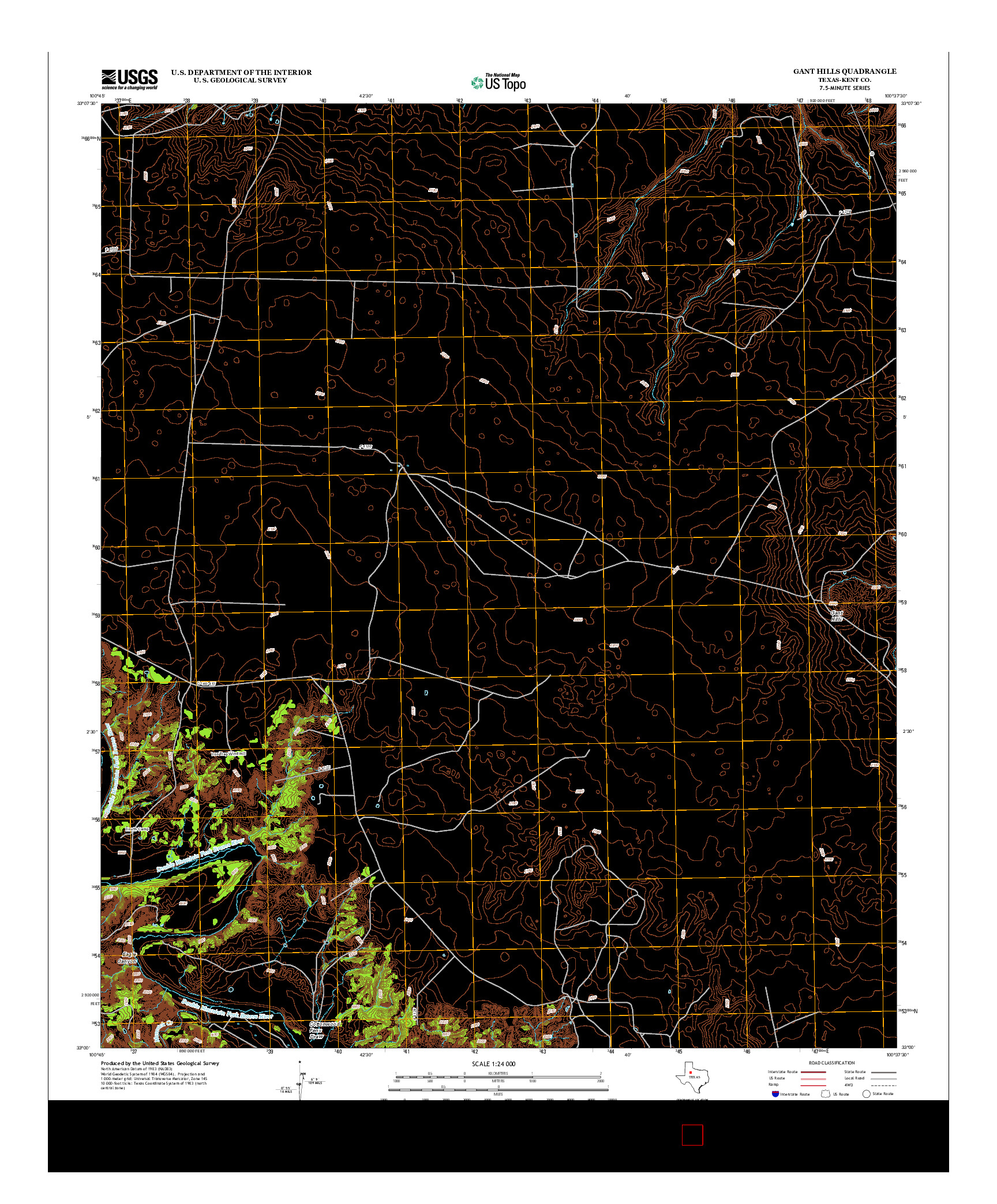 USGS US TOPO 7.5-MINUTE MAP FOR GANT HILLS, TX 2012