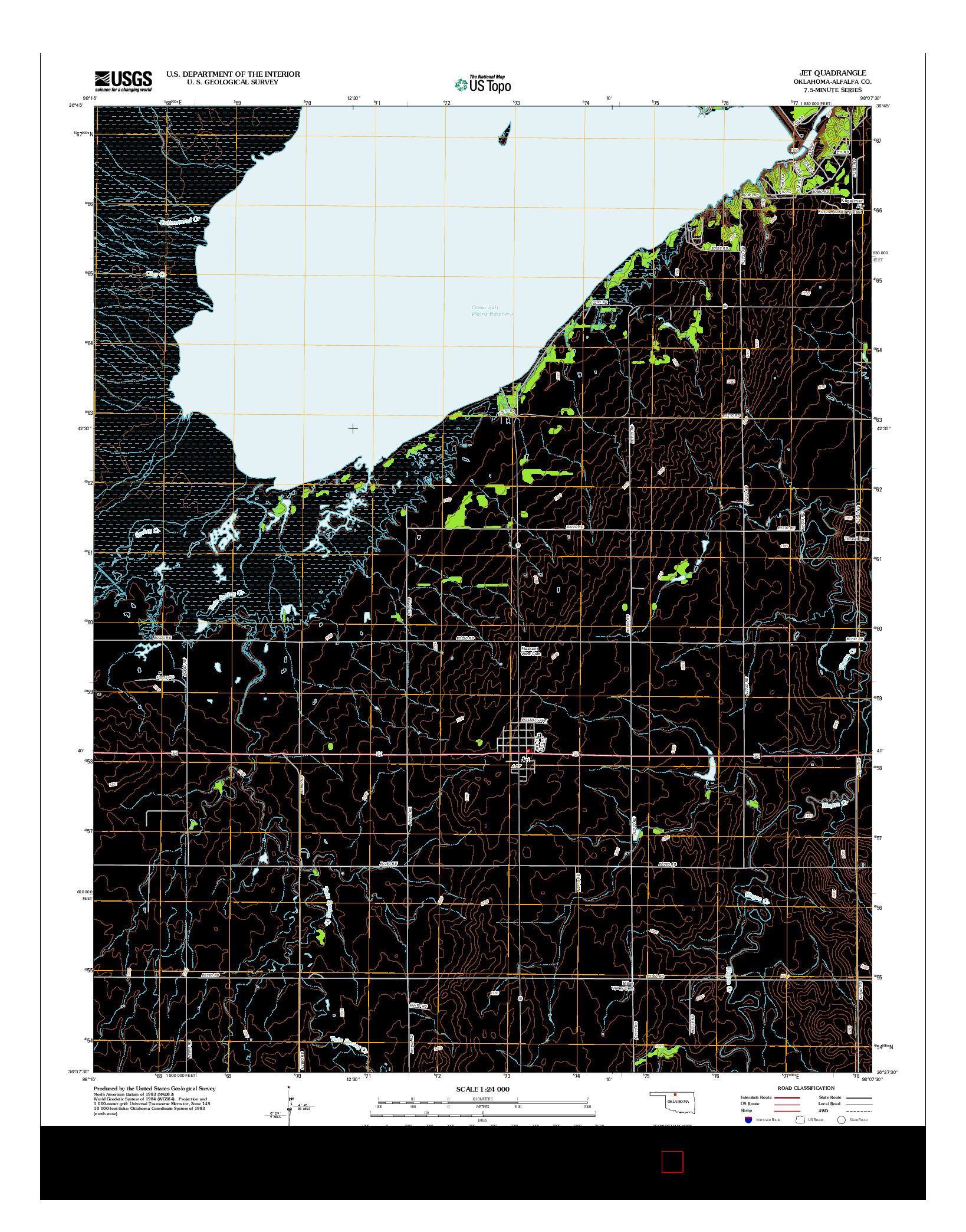 USGS US TOPO 7.5-MINUTE MAP FOR JET, OK 2012