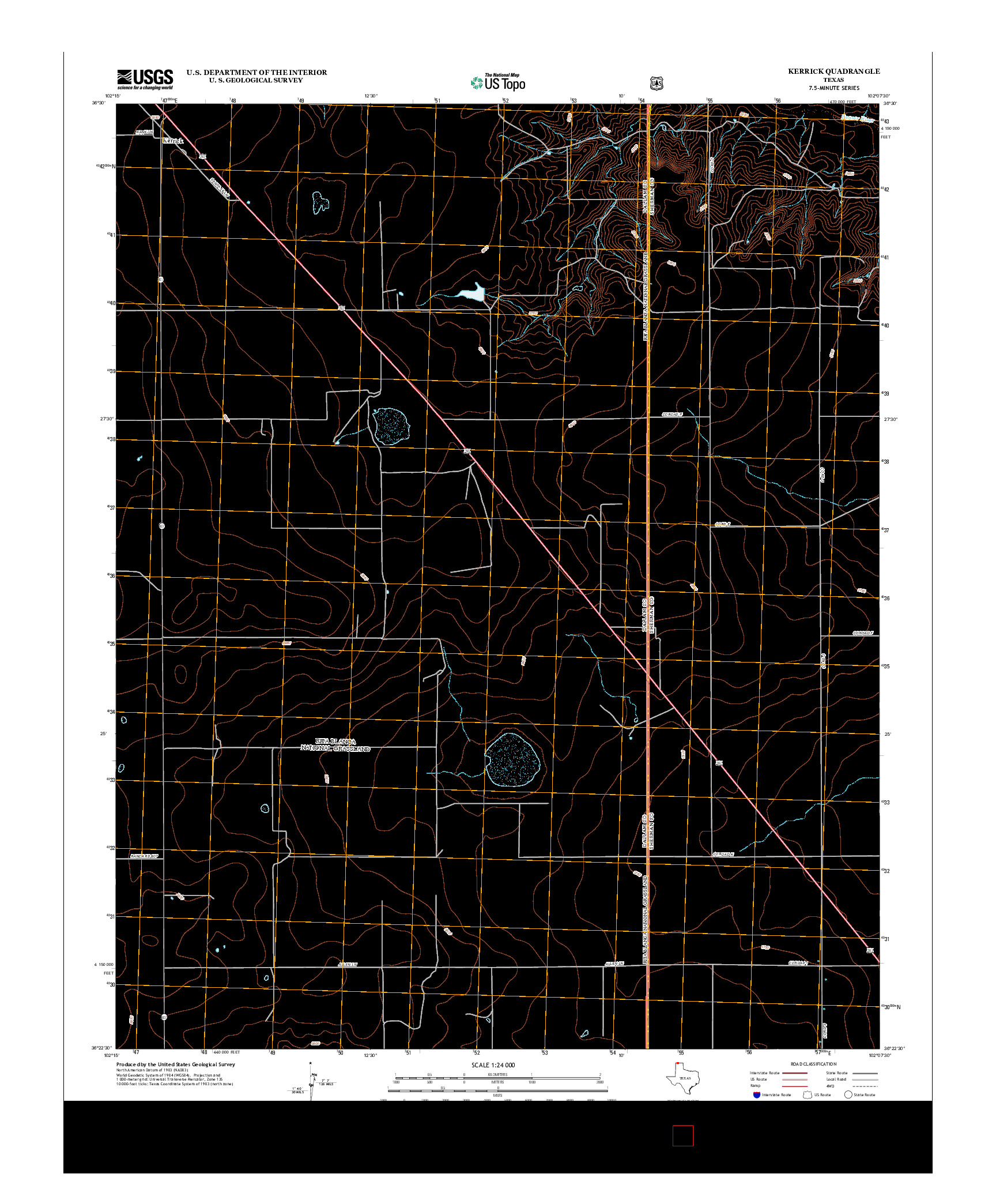 USGS US TOPO 7.5-MINUTE MAP FOR KERRICK, TX 2012