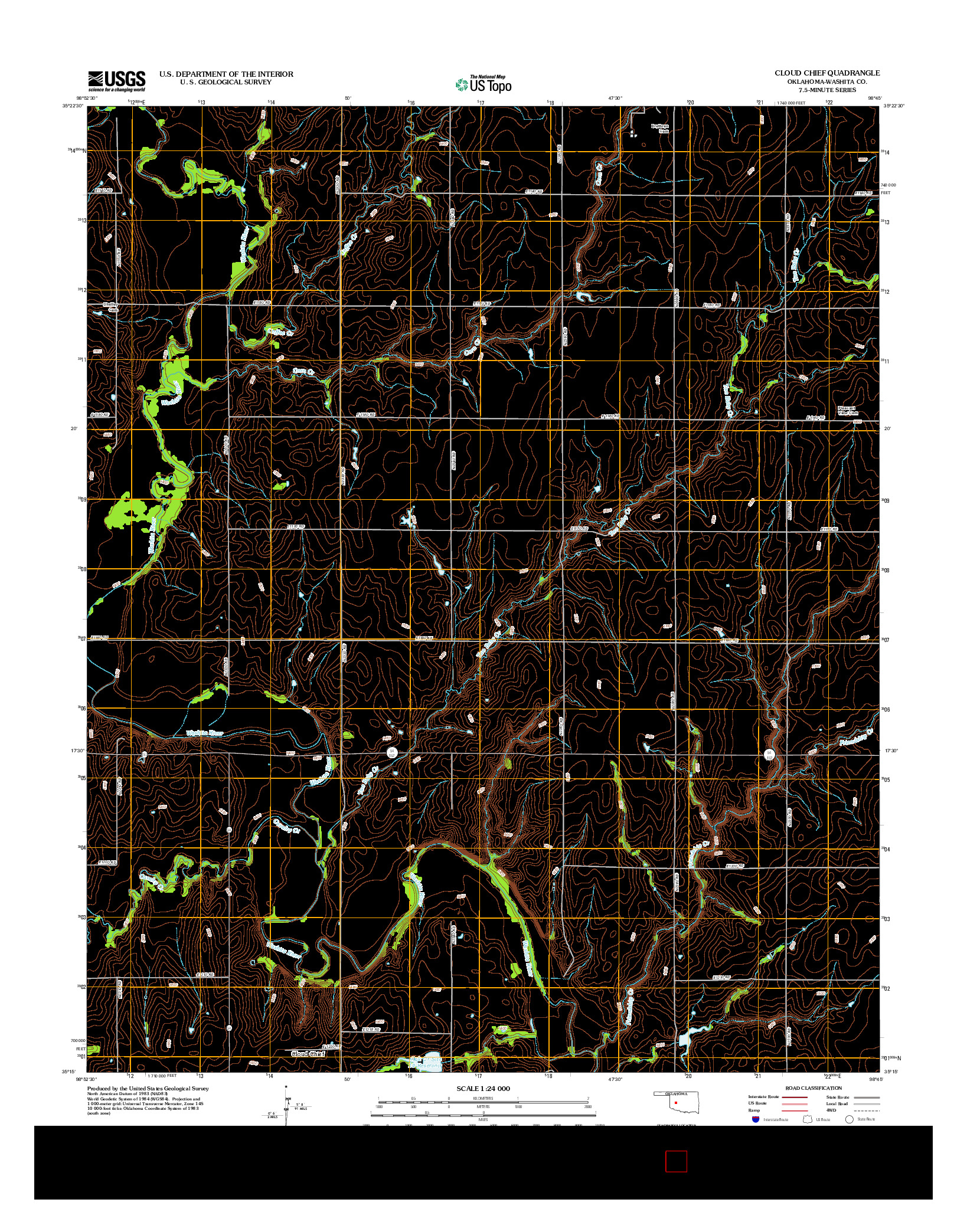 USGS US TOPO 7.5-MINUTE MAP FOR CLOUD CHIEF, OK 2012