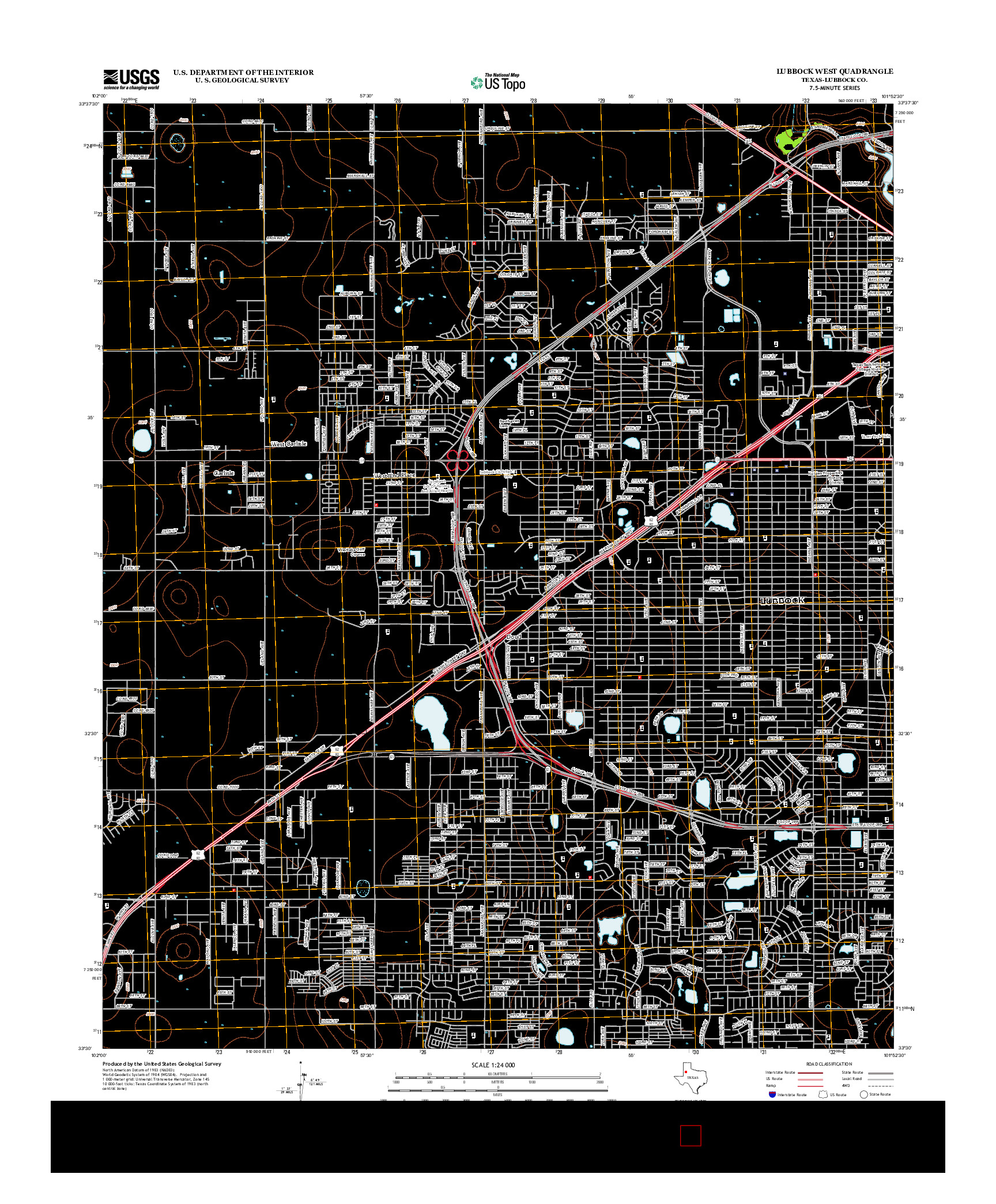 USGS US TOPO 7.5-MINUTE MAP FOR LUBBOCK WEST, TX 2012