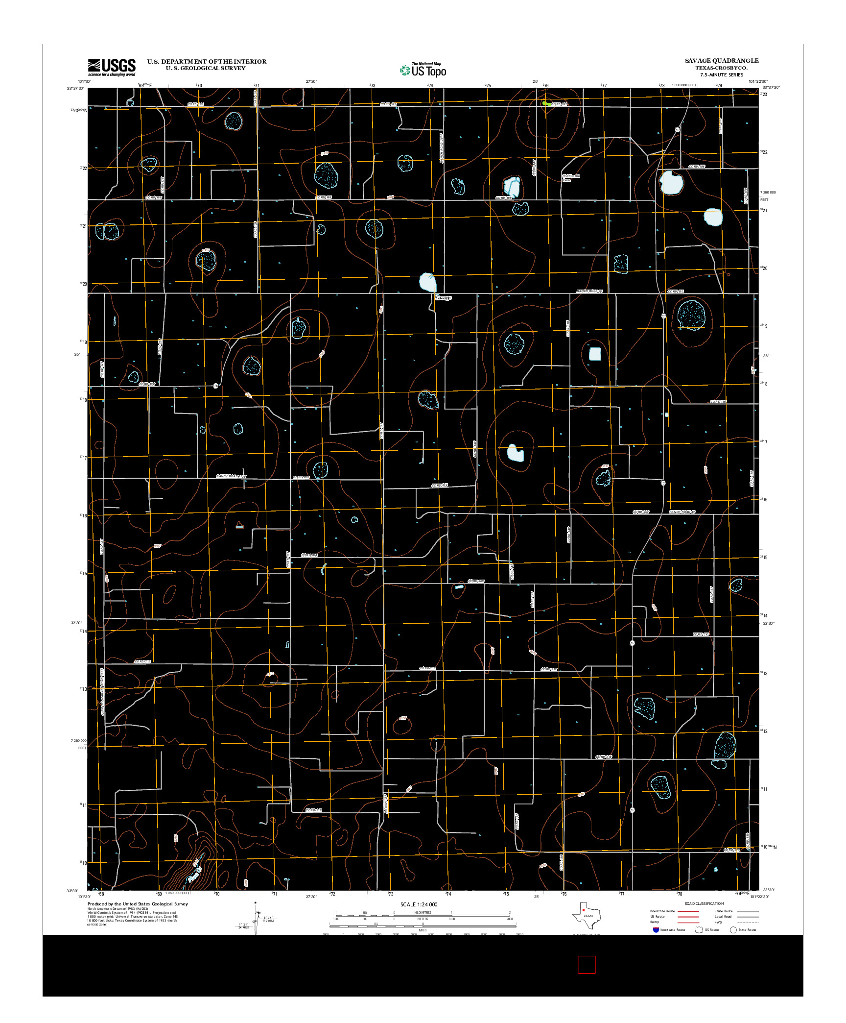 USGS US TOPO 7.5-MINUTE MAP FOR SAVAGE, TX 2012