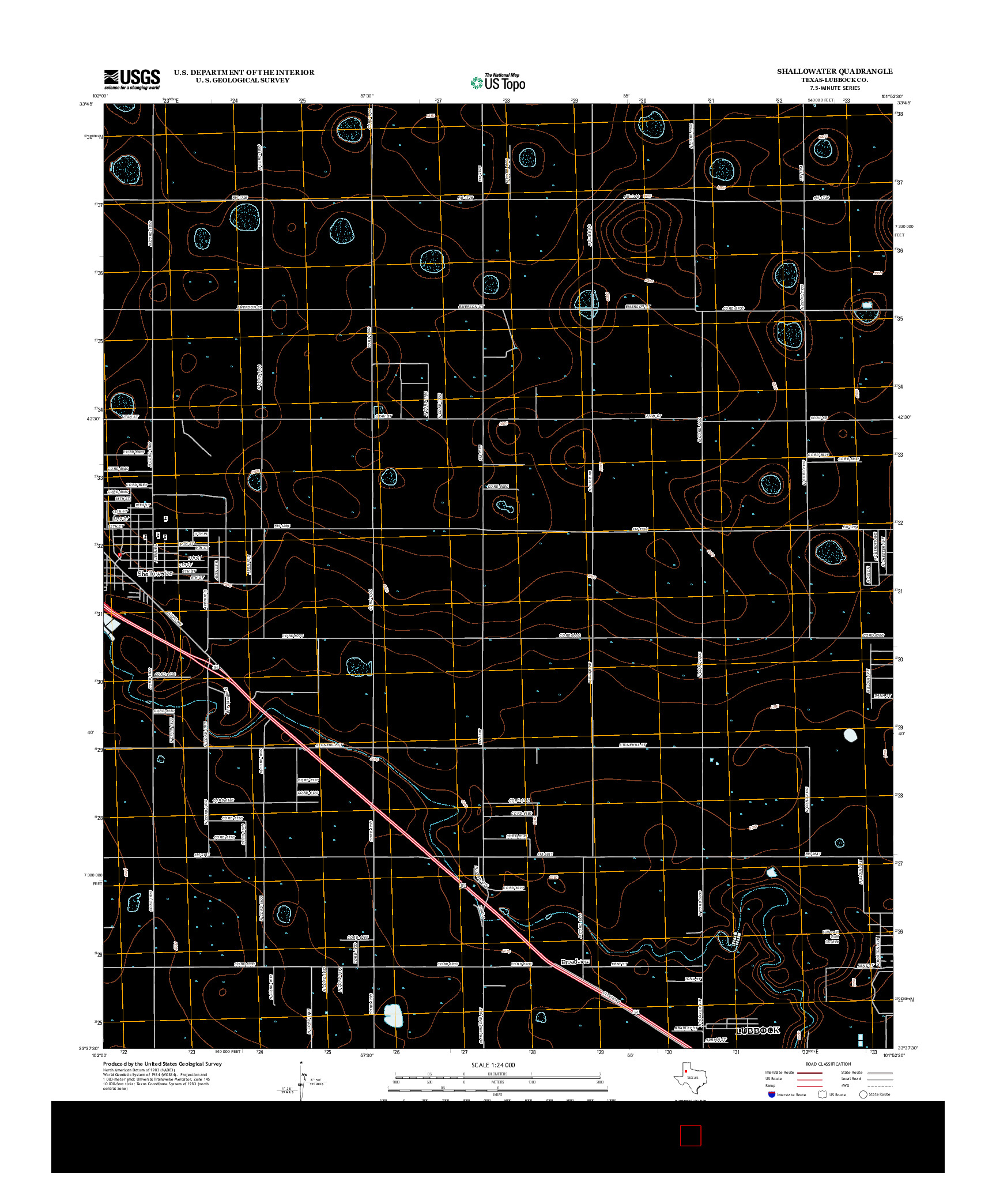 USGS US TOPO 7.5-MINUTE MAP FOR SHALLOWATER, TX 2012