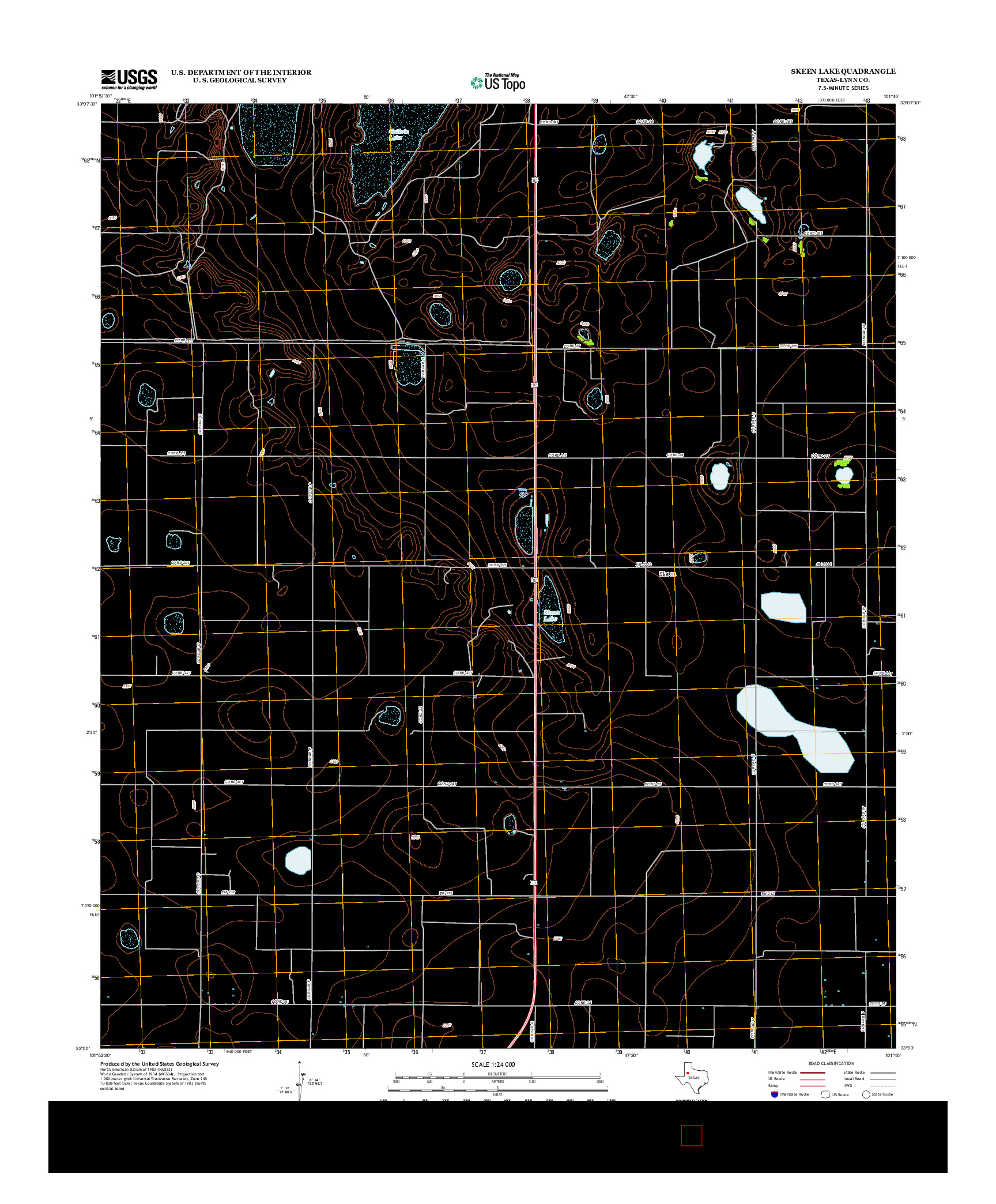 USGS US TOPO 7.5-MINUTE MAP FOR SKEEN LAKE, TX 2012