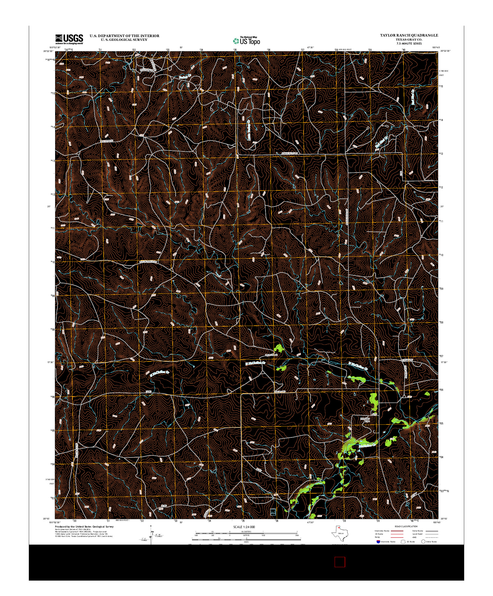 USGS US TOPO 7.5-MINUTE MAP FOR TAYLOR RANCH, TX 2012