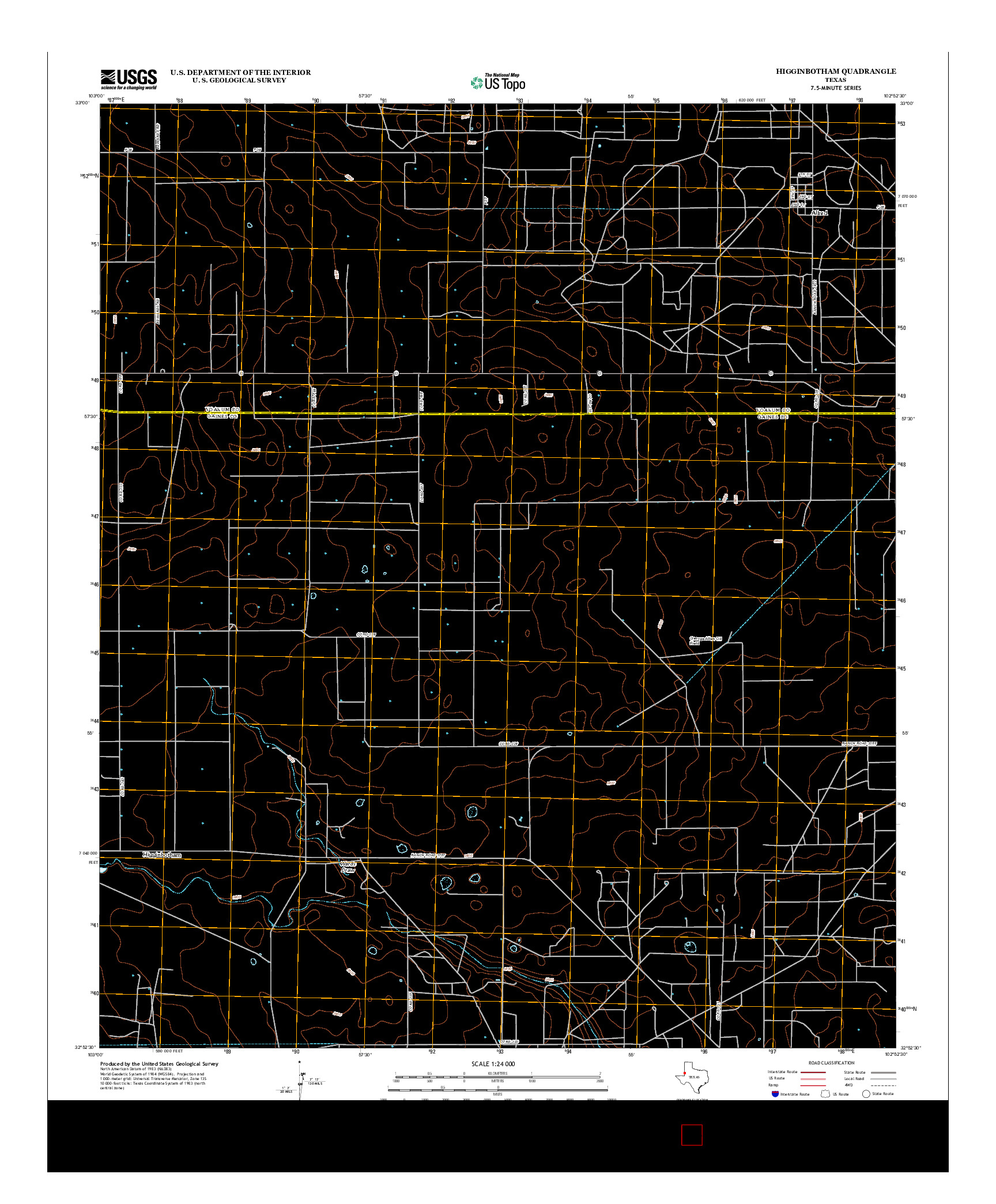 USGS US TOPO 7.5-MINUTE MAP FOR HIGGINBOTHAM, TX 2012