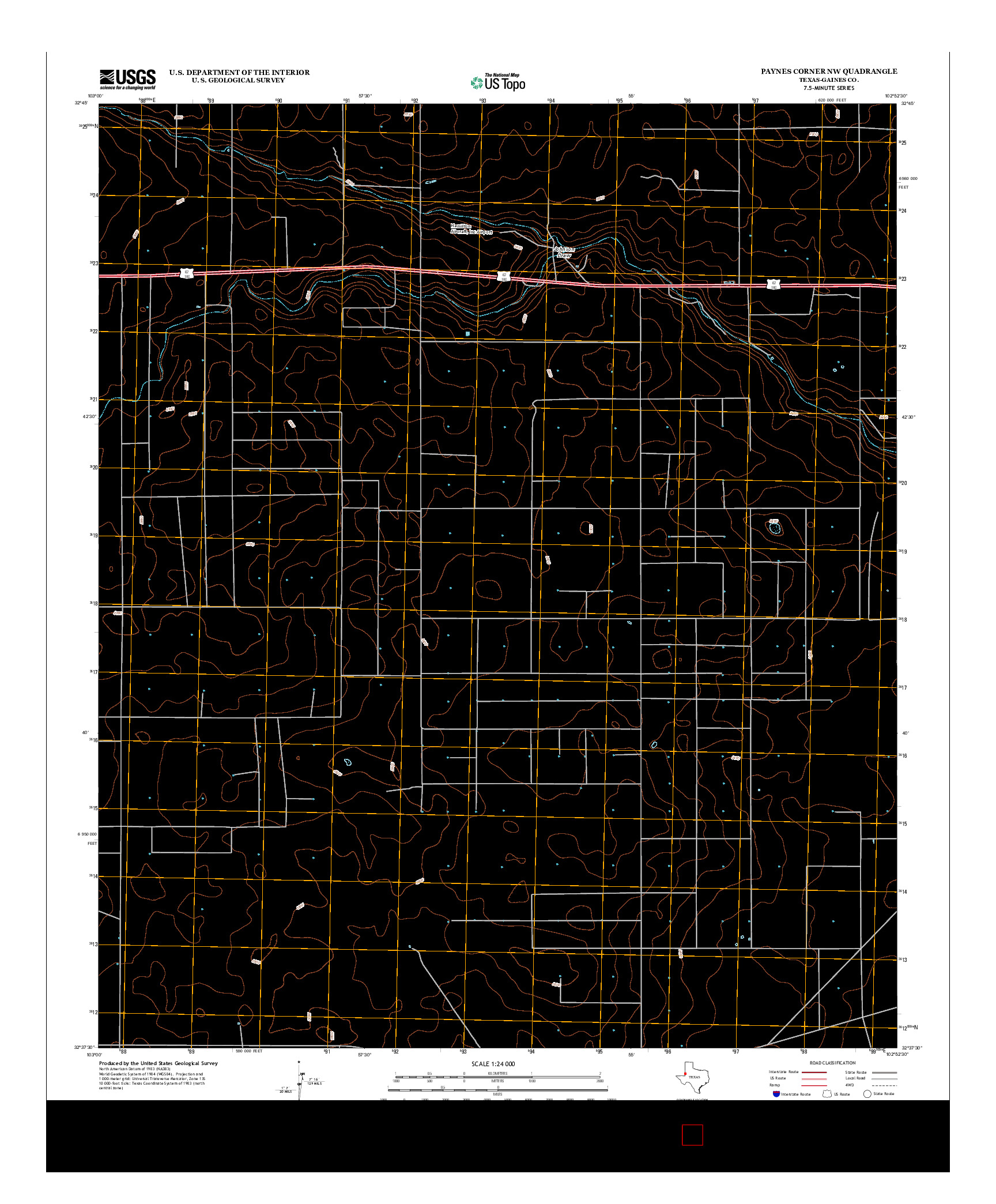 USGS US TOPO 7.5-MINUTE MAP FOR PAYNES CORNER NW, TX 2012