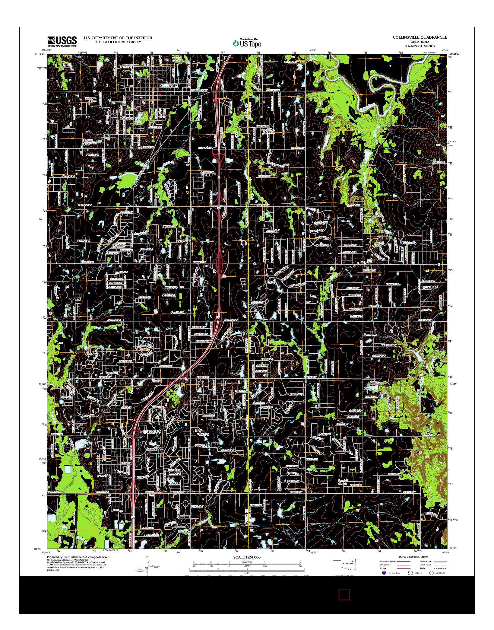 USGS US TOPO 7.5-MINUTE MAP FOR COLLINSVILLE, OK 2012