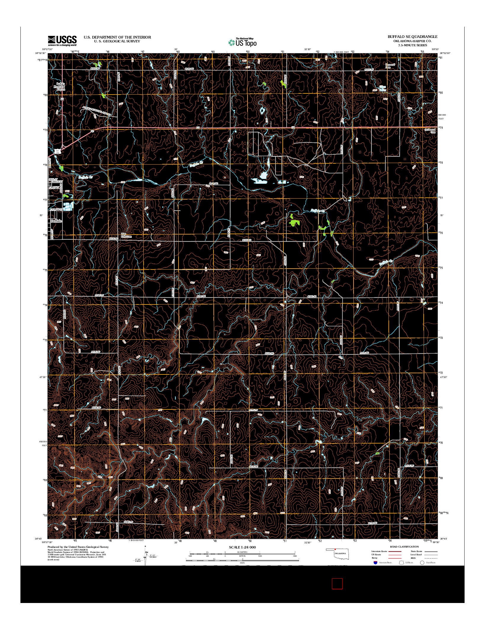 USGS US TOPO 7.5-MINUTE MAP FOR BUFFALO SE, OK 2012