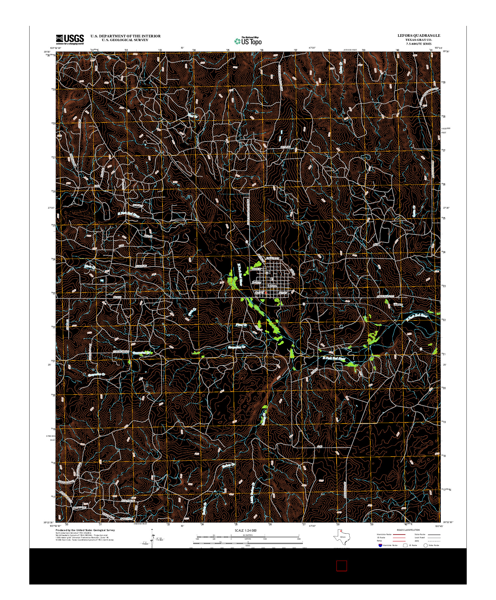 USGS US TOPO 7.5-MINUTE MAP FOR LEFORS, TX 2012
