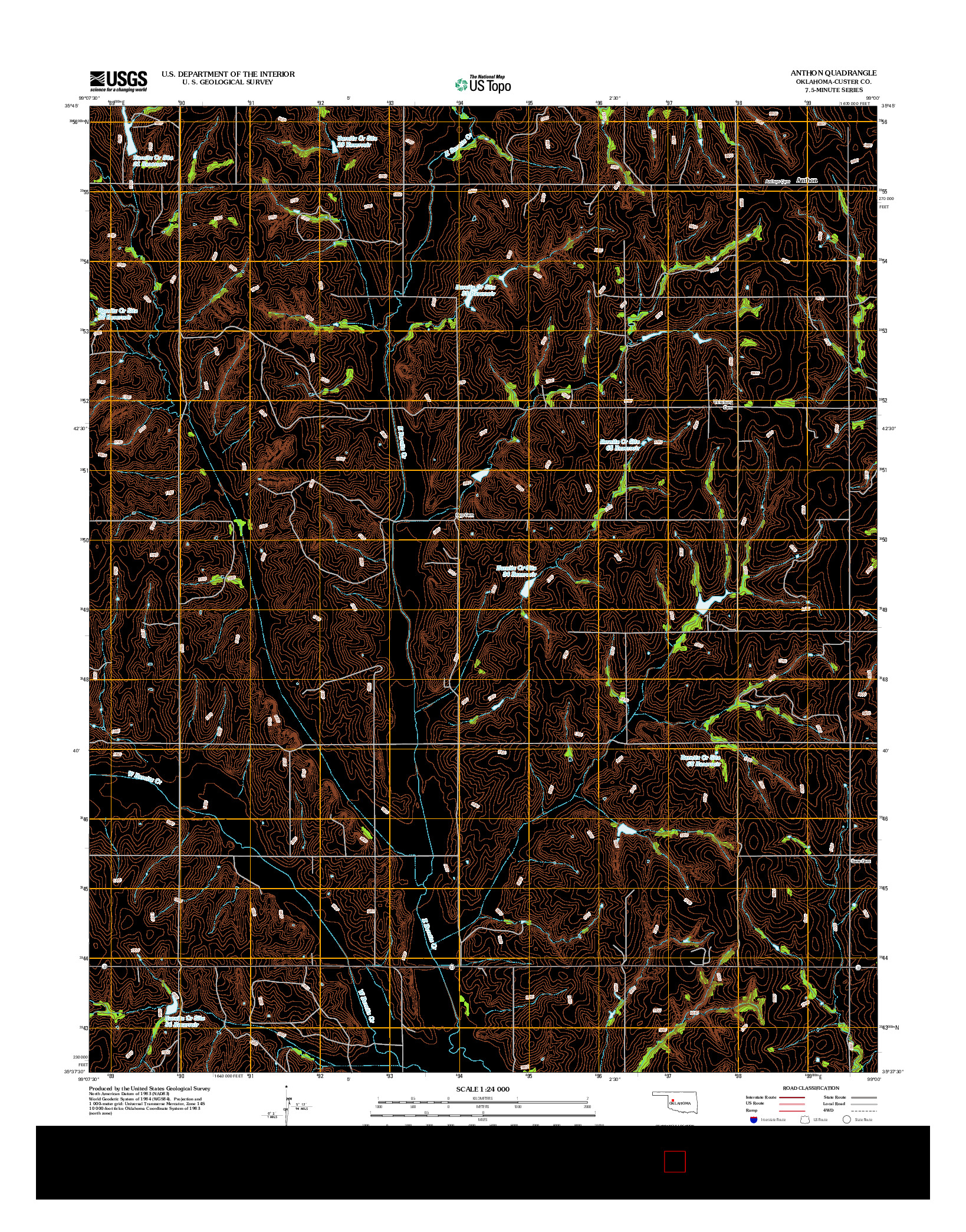 USGS US TOPO 7.5-MINUTE MAP FOR ANTHON, OK 2012