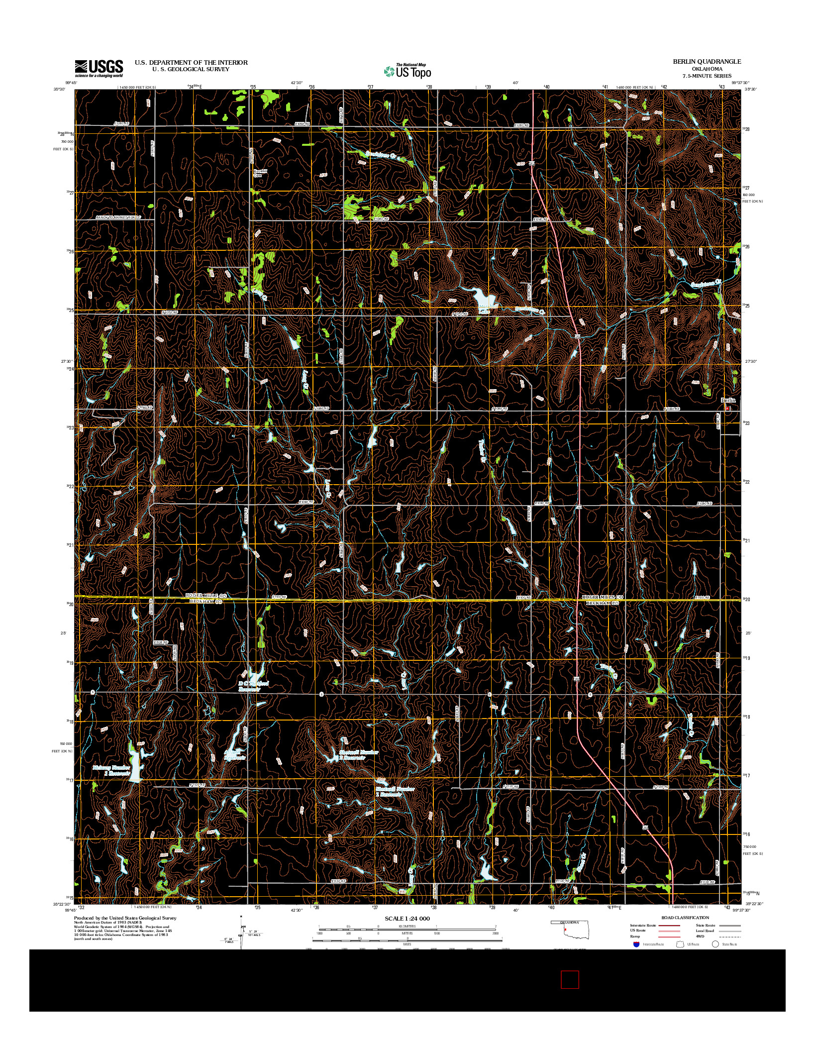 USGS US TOPO 7.5-MINUTE MAP FOR BERLIN, OK 2012