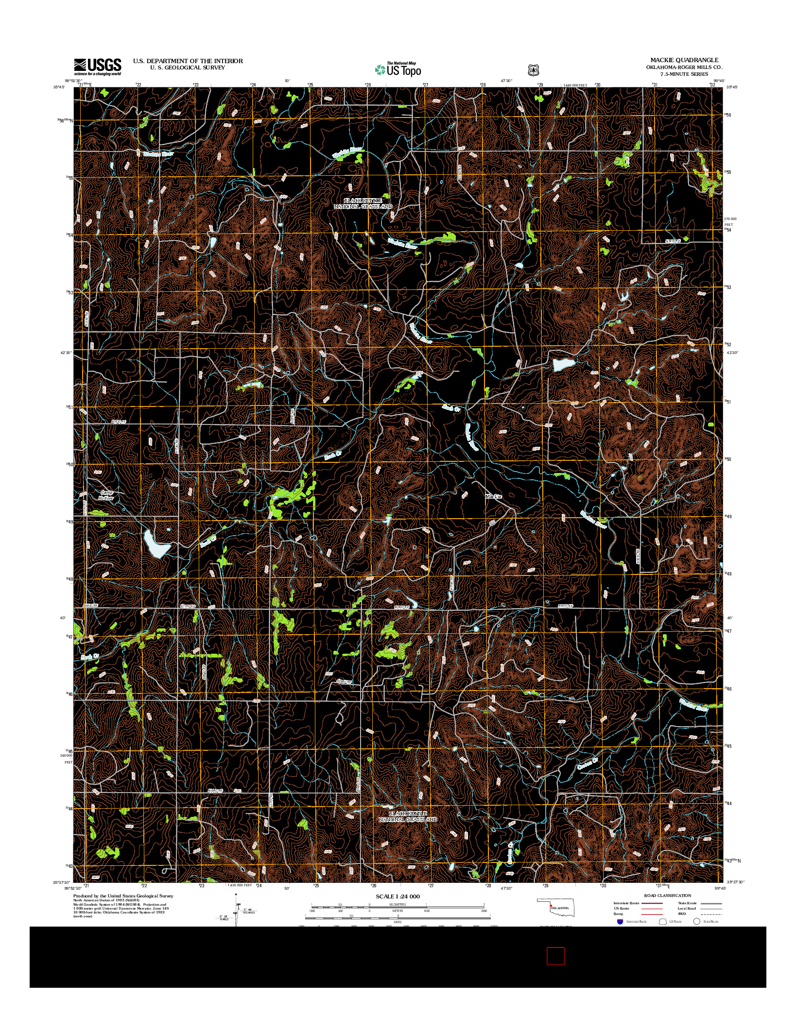 USGS US TOPO 7.5-MINUTE MAP FOR MACKIE, OK 2012