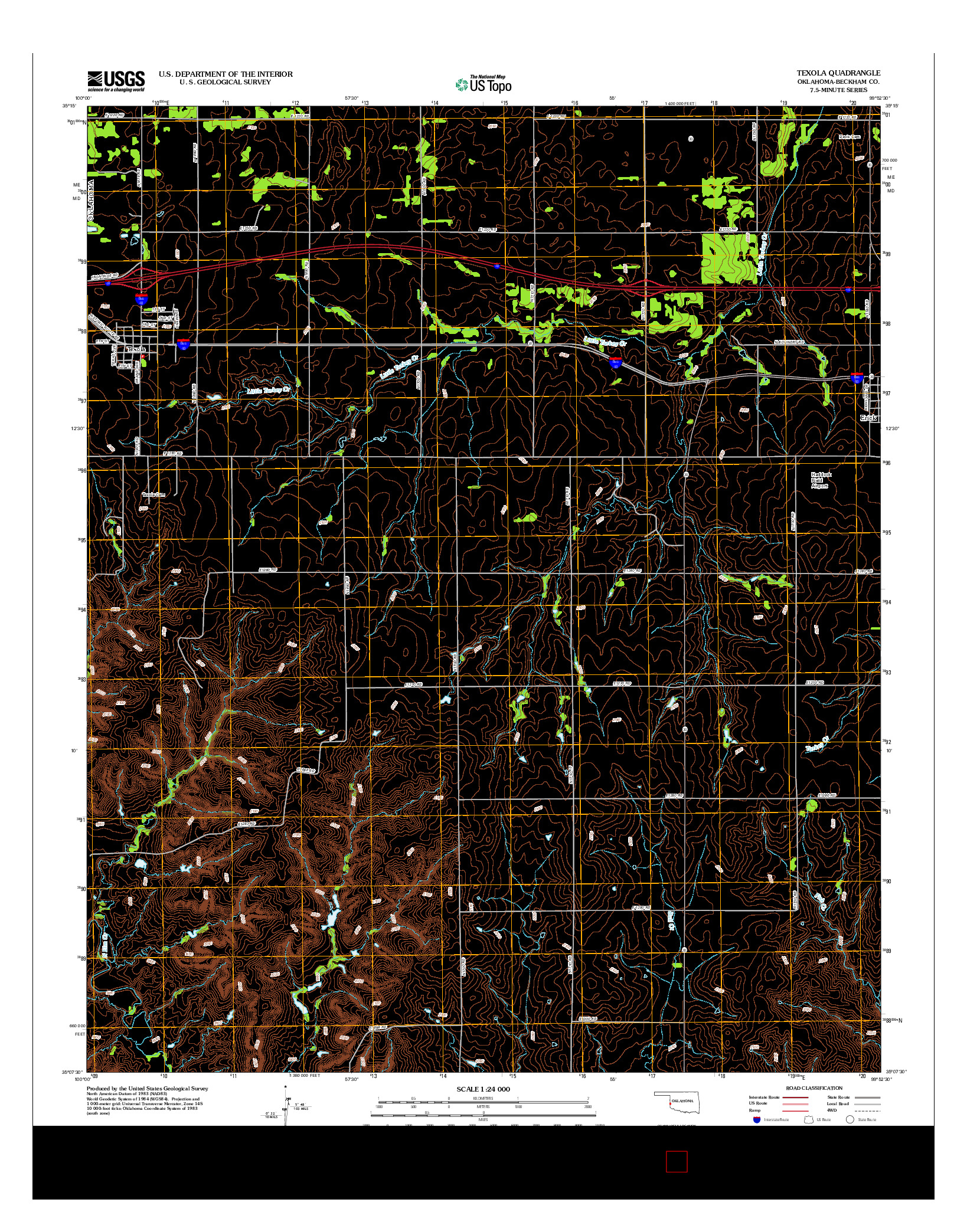 USGS US TOPO 7.5-MINUTE MAP FOR TEXOLA, OK 2012