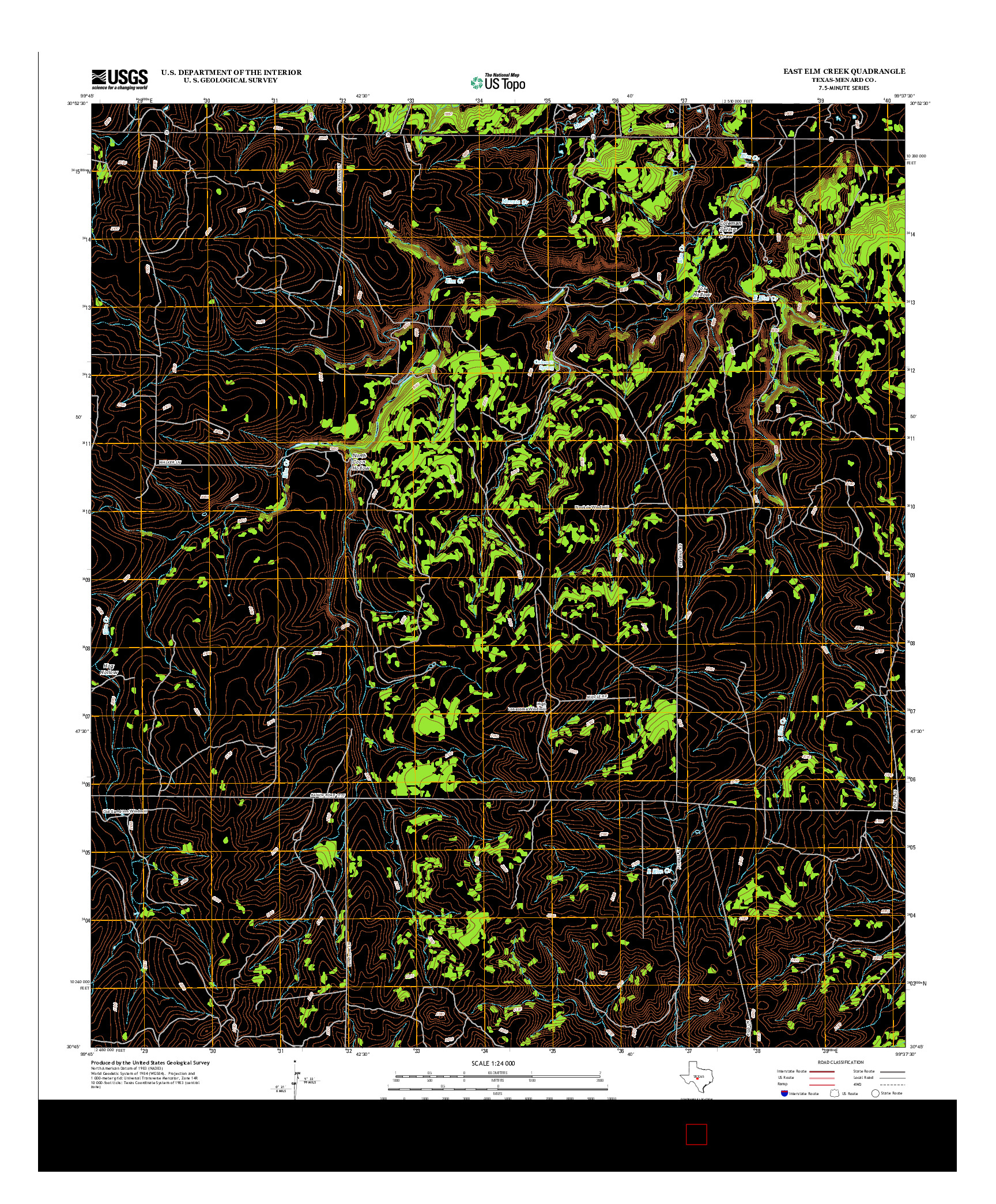 USGS US TOPO 7.5-MINUTE MAP FOR EAST ELM CREEK, TX 2012