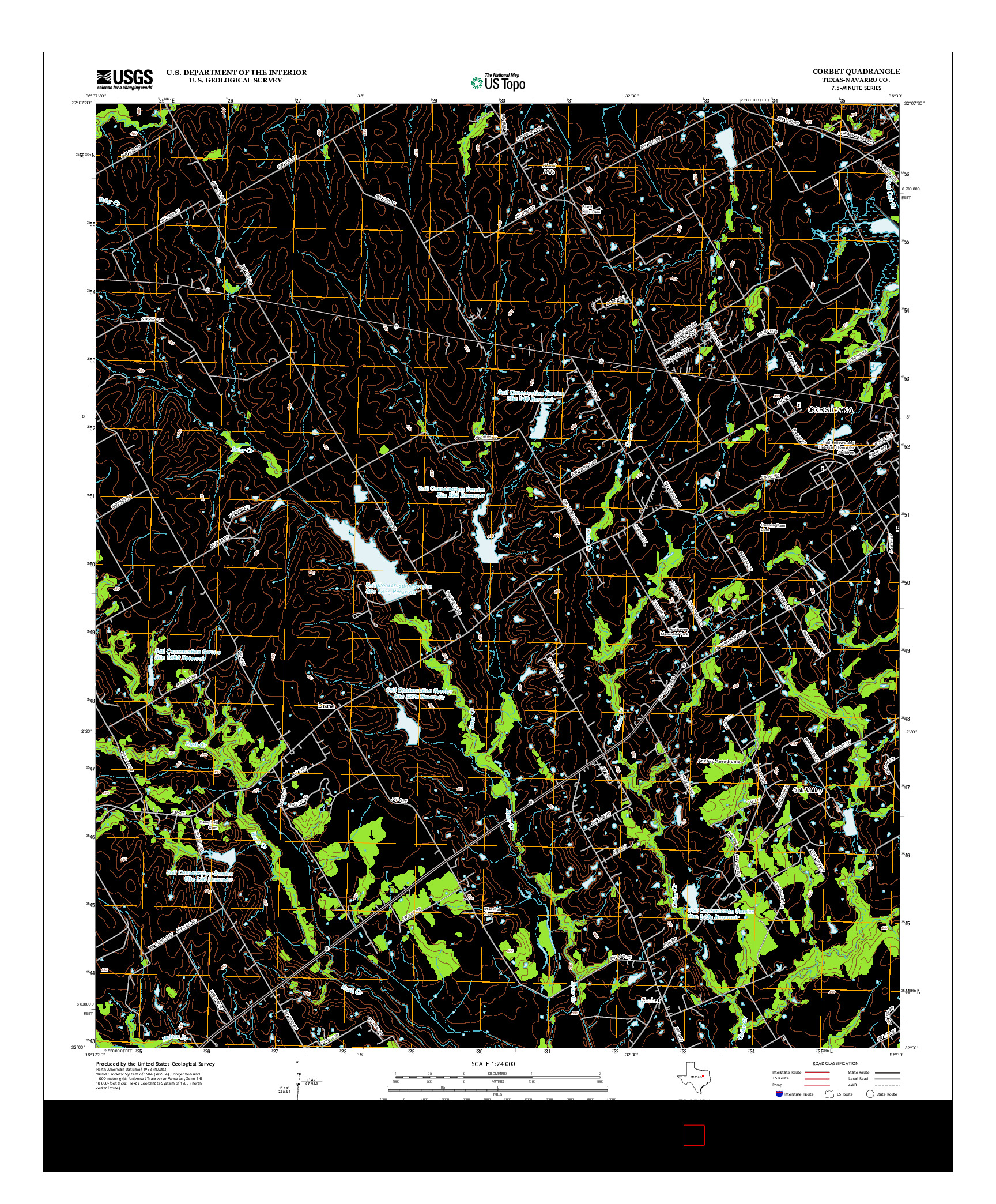 USGS US TOPO 7.5-MINUTE MAP FOR CORBET, TX 2012