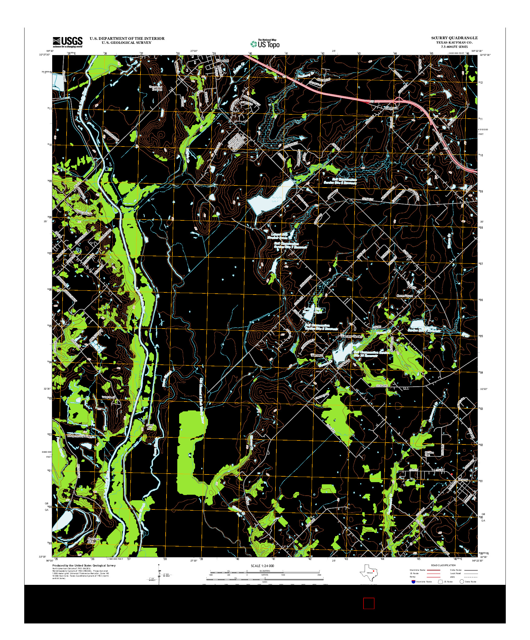 USGS US TOPO 7.5-MINUTE MAP FOR SCURRY, TX 2012