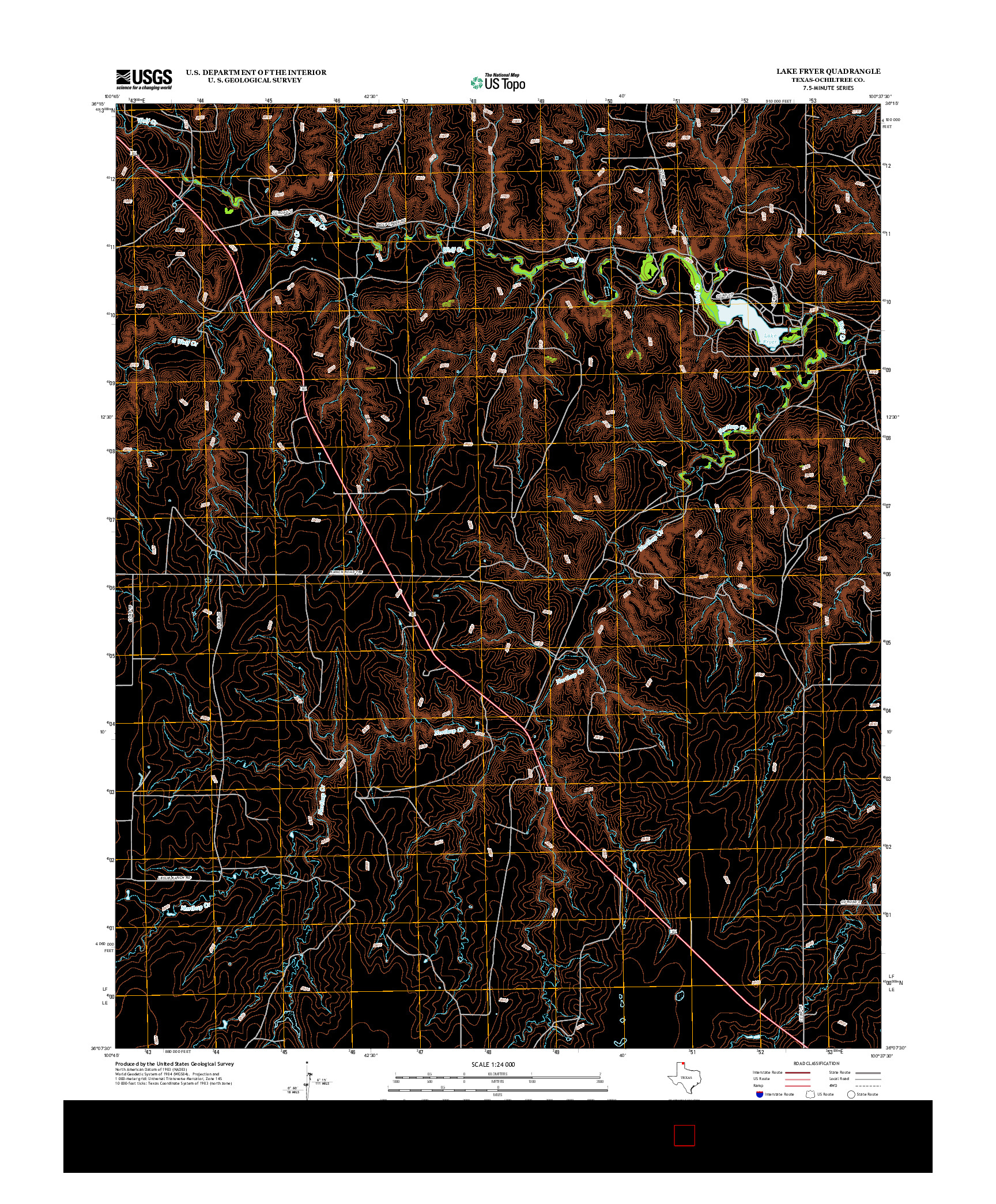 USGS US TOPO 7.5-MINUTE MAP FOR LAKE FRYER, TX 2012